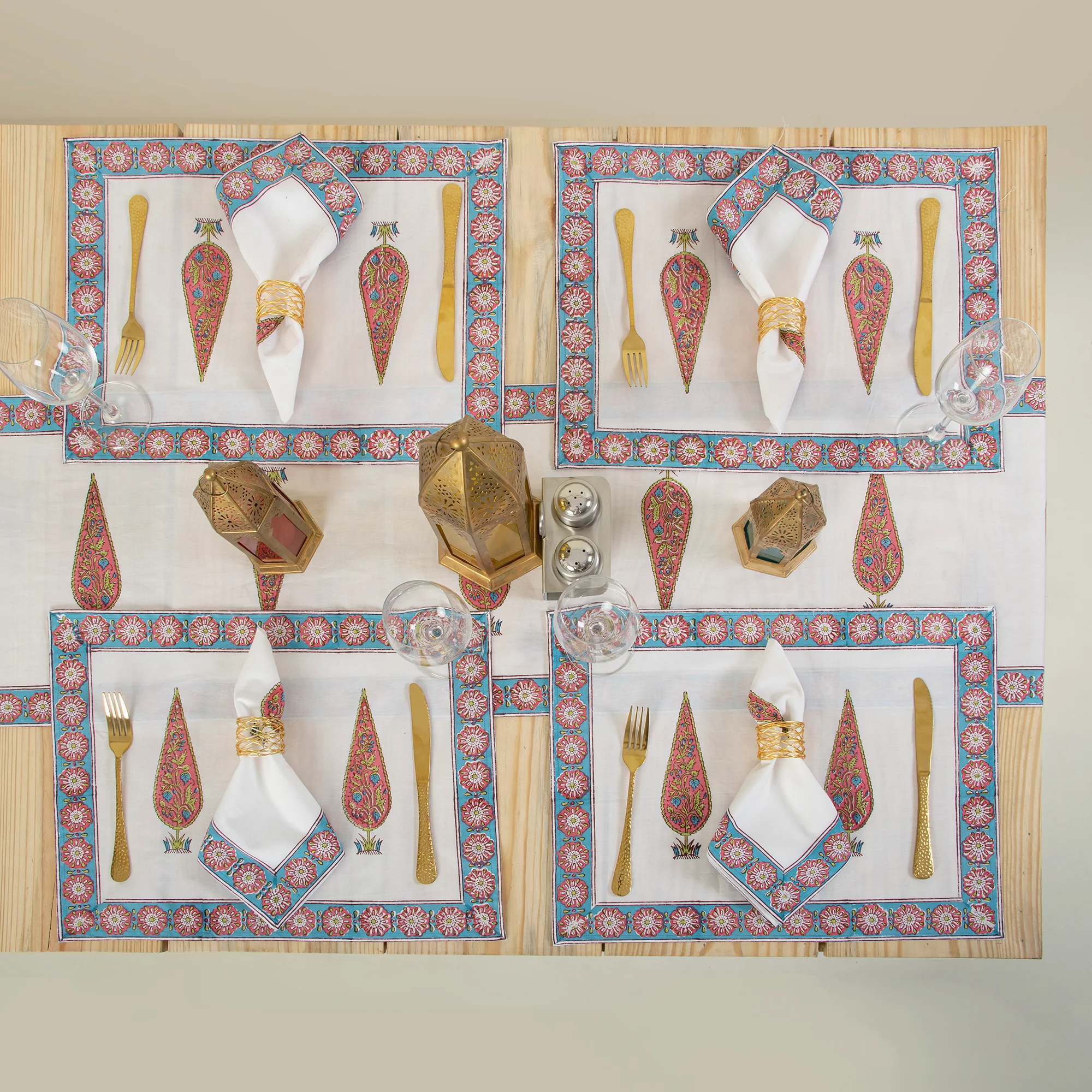 Hand Block Printed Organic Cotton Dining Table Runner - Image 4