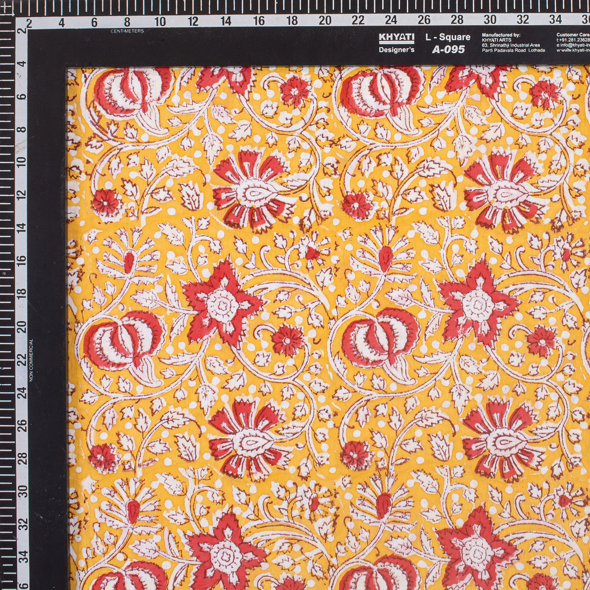 Dress Fabric - Floral Hand Block Printed Fabric - Image 5