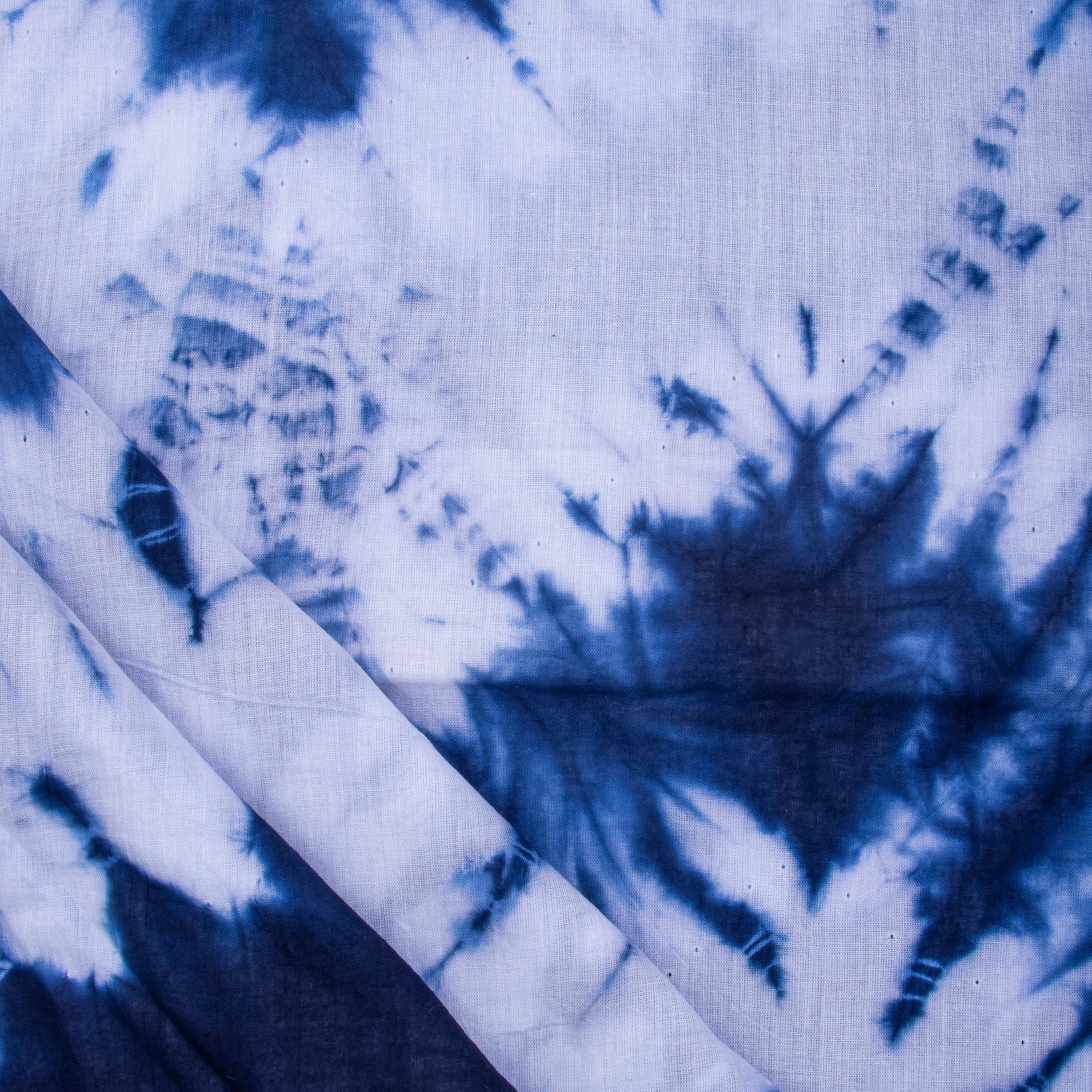 Indian Blue  Tie Dye Handmade Pure Cotton Running Fabric - Image 2