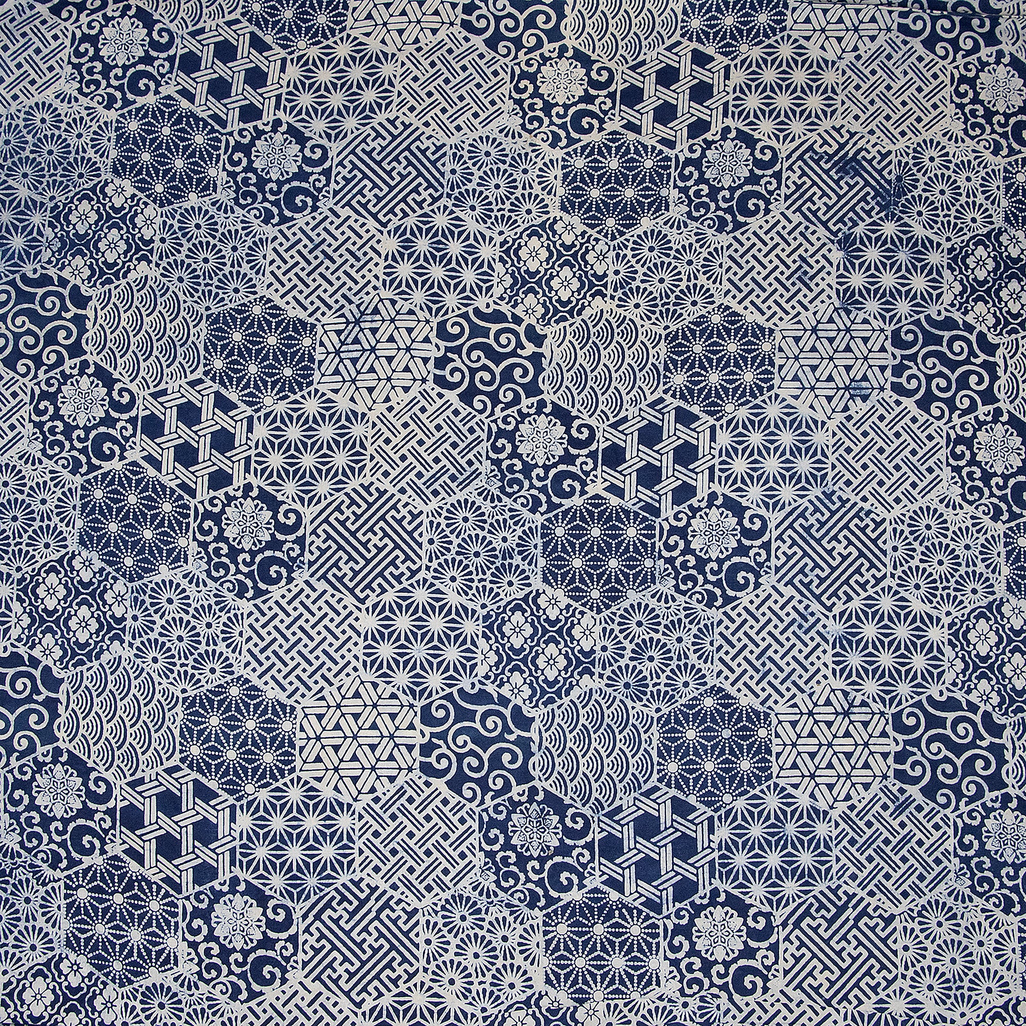 Exclusive Patchwork Indigo Blue Mud Block Running Fabric for Dress - Image 6
