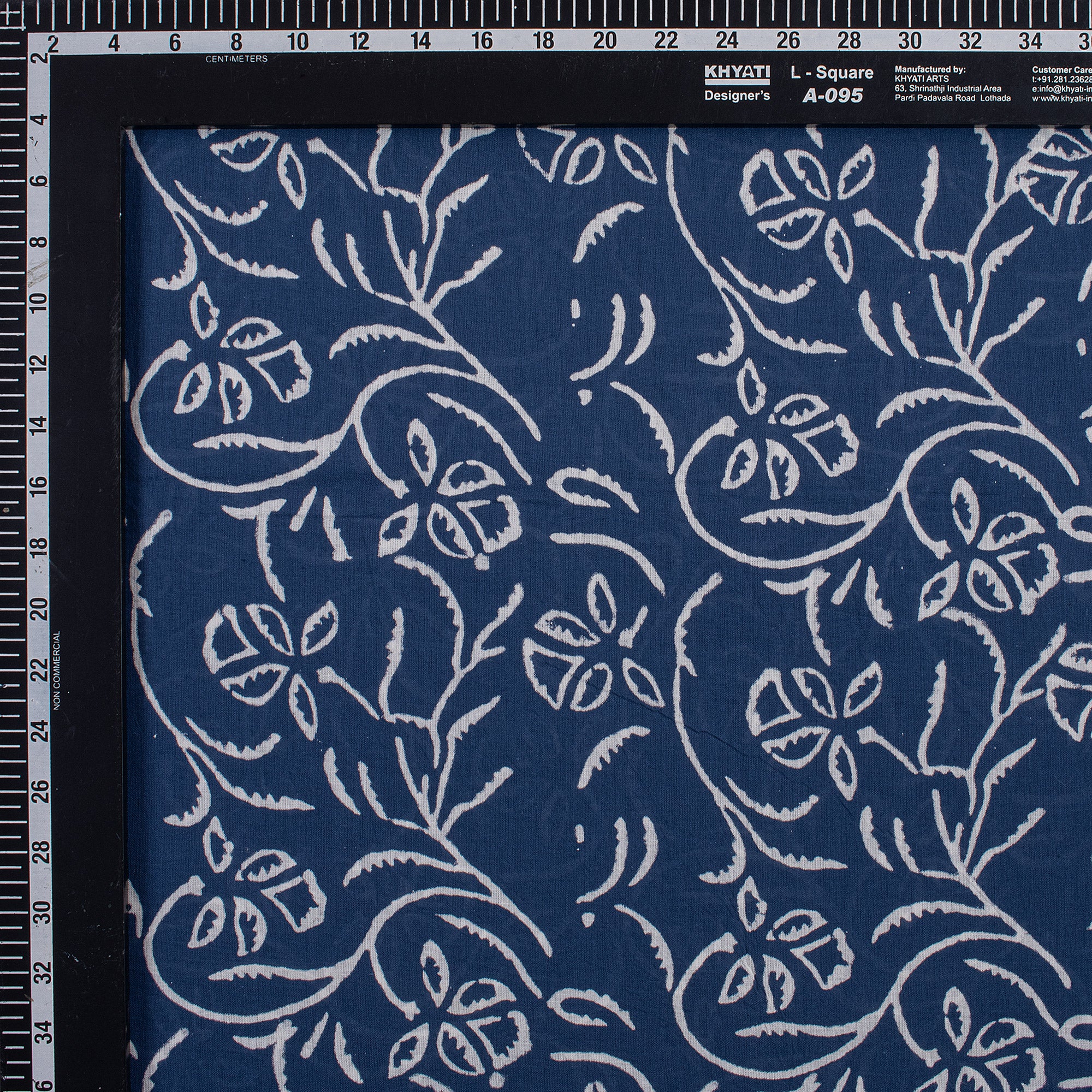 Classic Shibori Indigo Blue Floral Cotton Fabric - Image 5