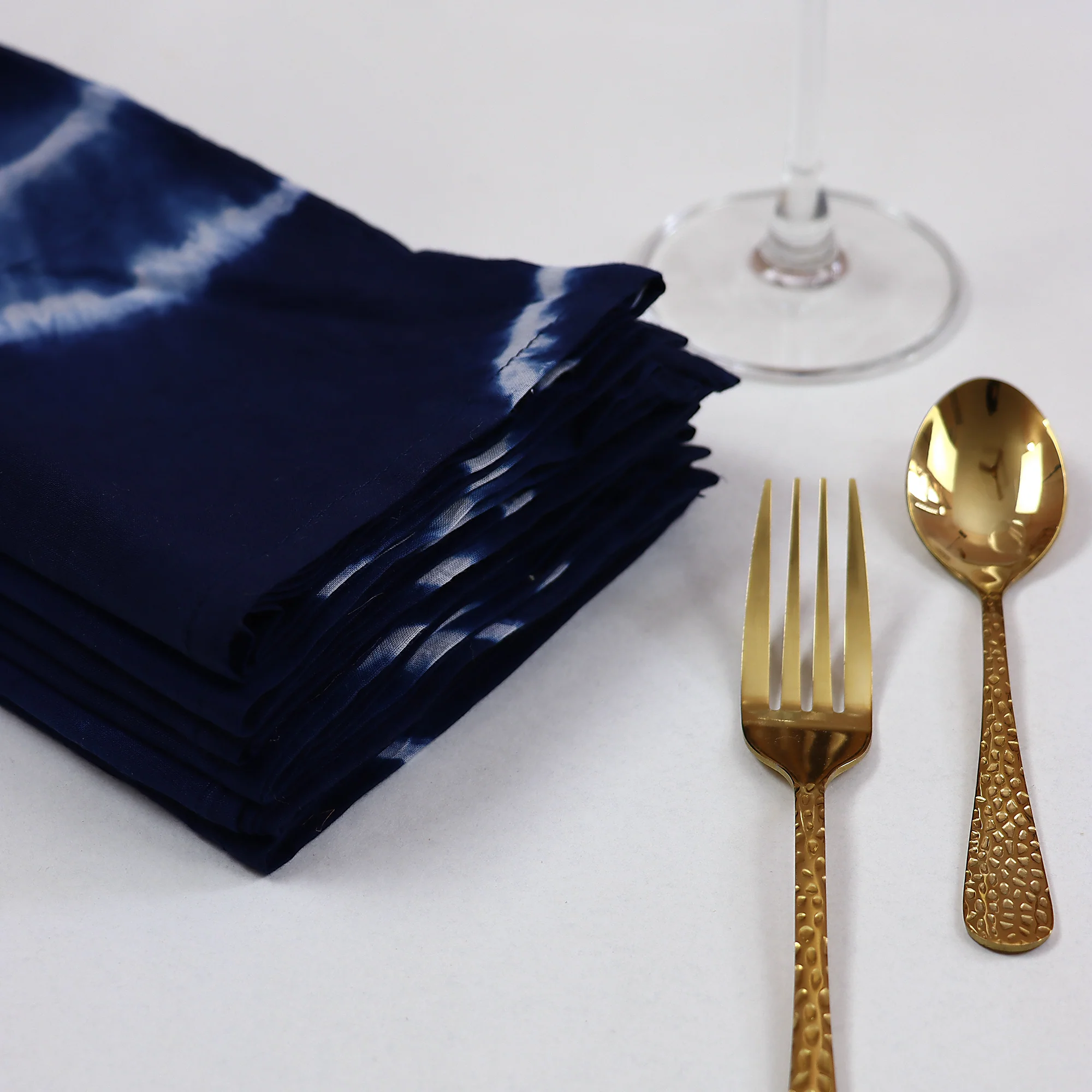 Handmade Natural Tie Dye Shibori Cotton Napkin - Image 6