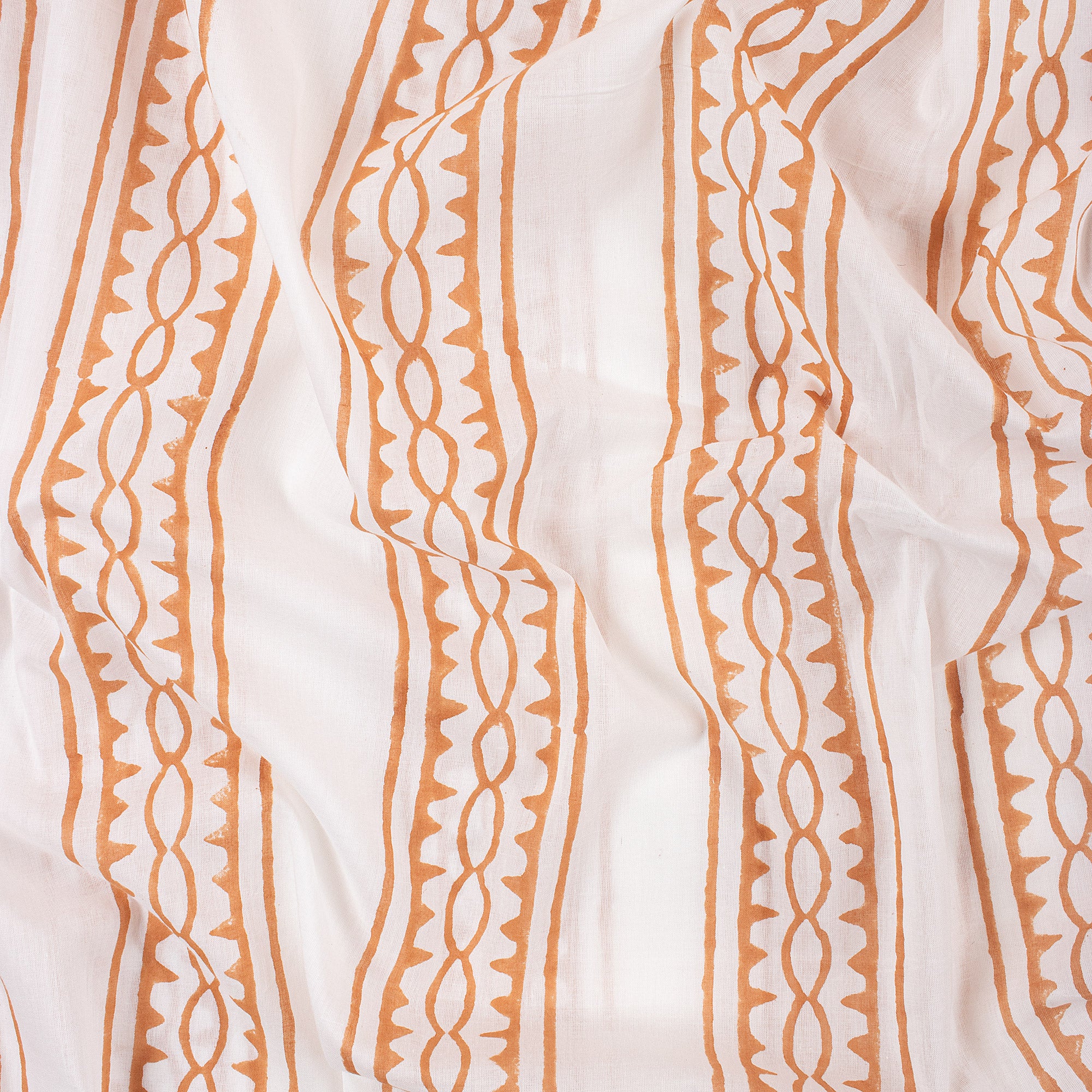 Eco Friendly Indian Striped Hand Printed Cotton Fabric For Dress - Image 4