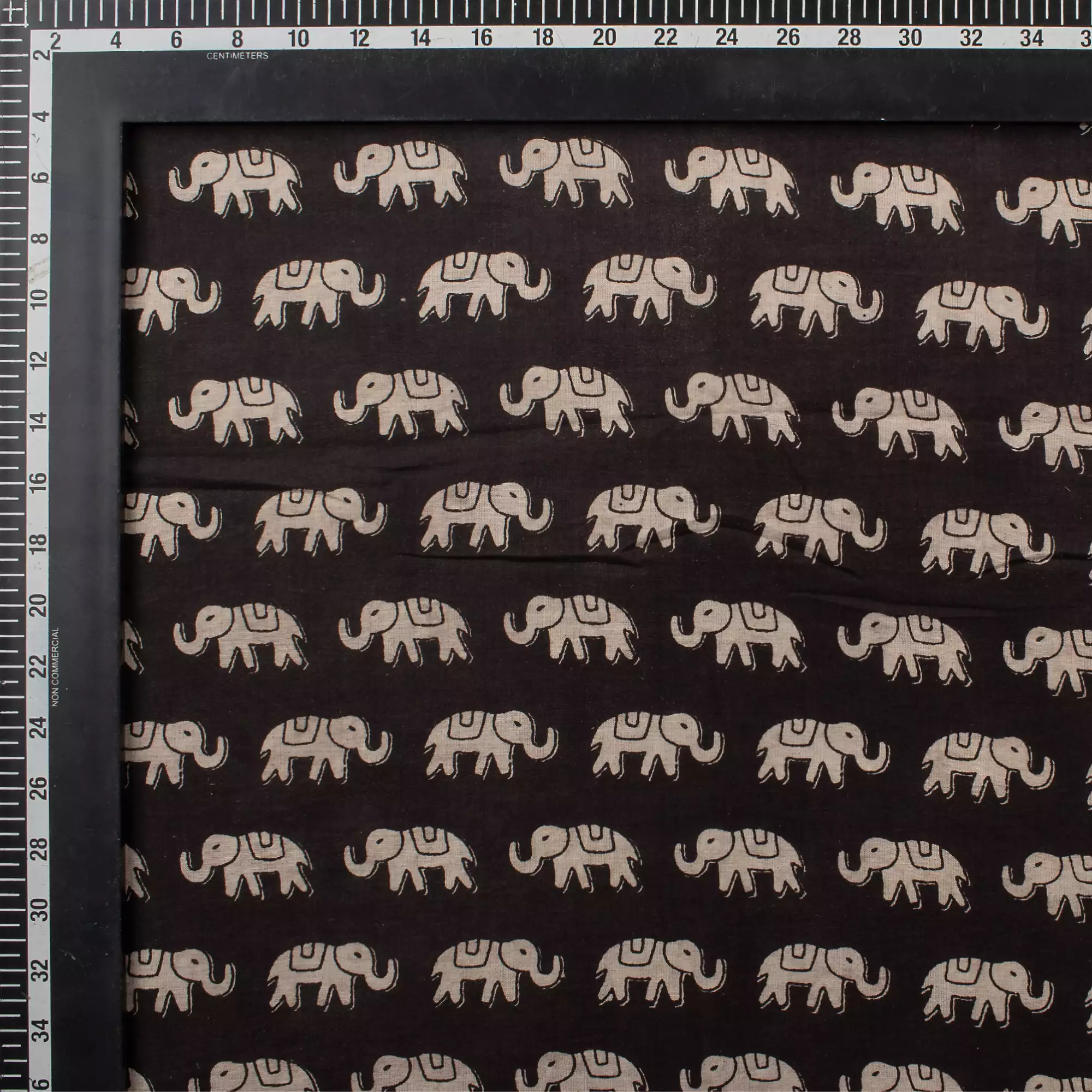Elephant Hand Block Bagru Printed Fabric - Image 3