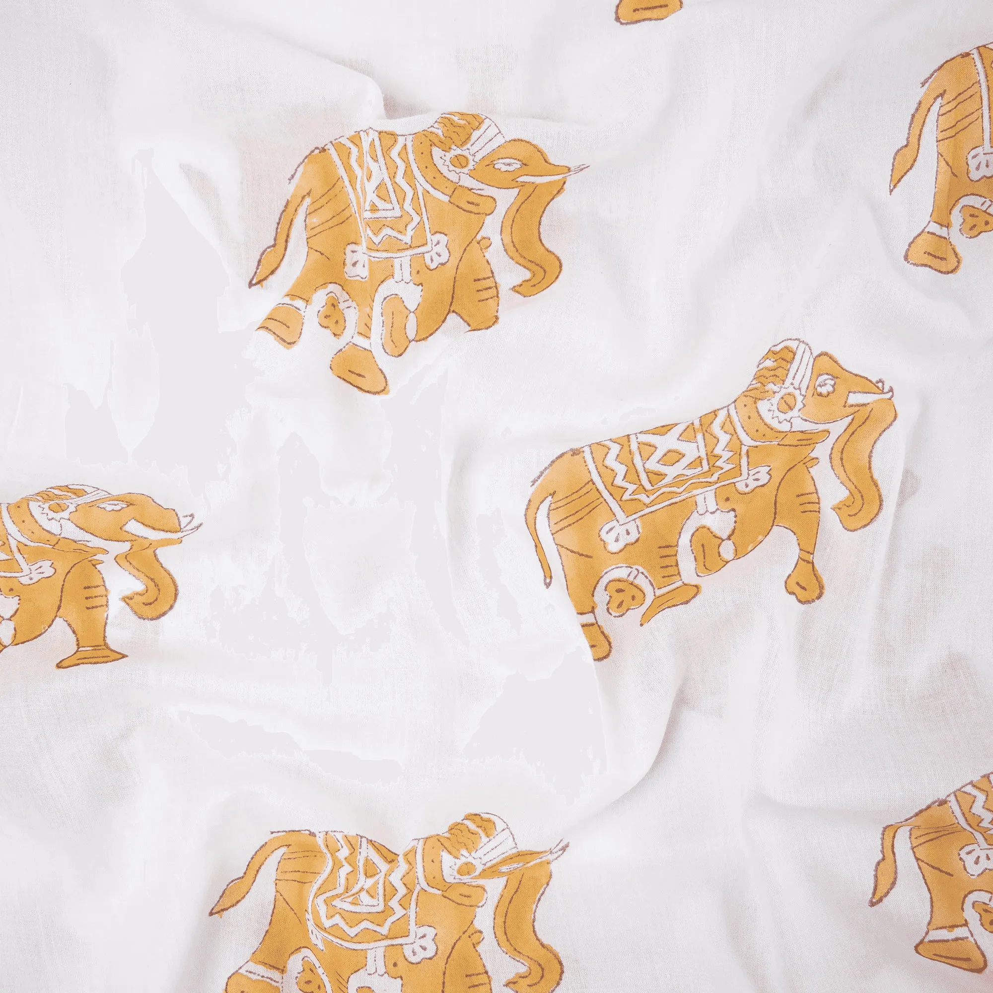 Animal Print Indian Hand Blocked Pure Cotton Soft Curtain Fabric - Image 4