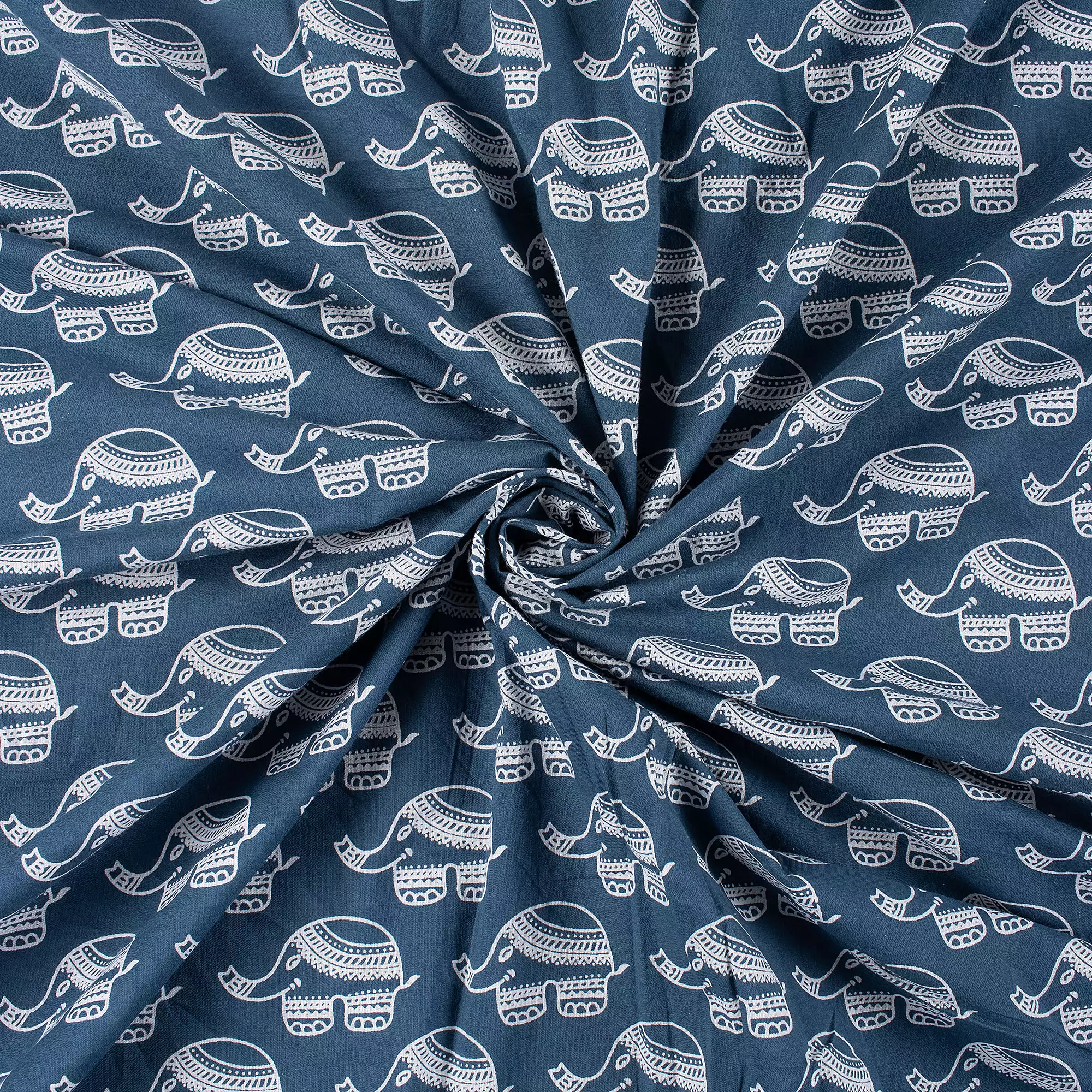 Elephant Printed Cotton Discharge Fabric for Clothing - Image 4