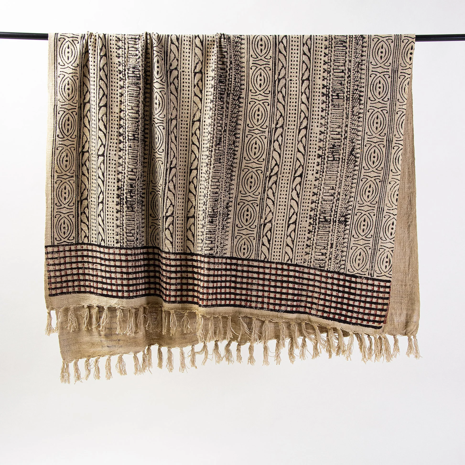 Handmade Block Printed Pure Cotton Sofa Throw Blankets - Image 2