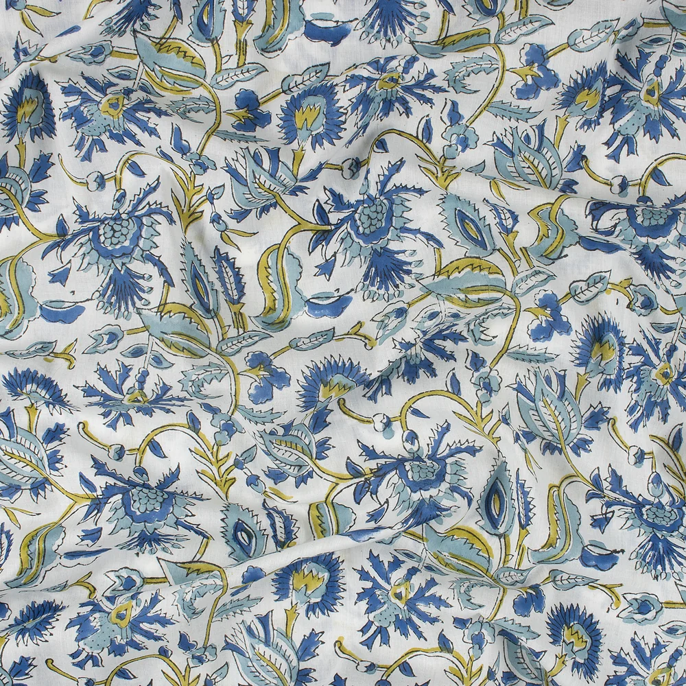 Exclusive Floral Hand Block Print Fabric By The Yard - Image 4