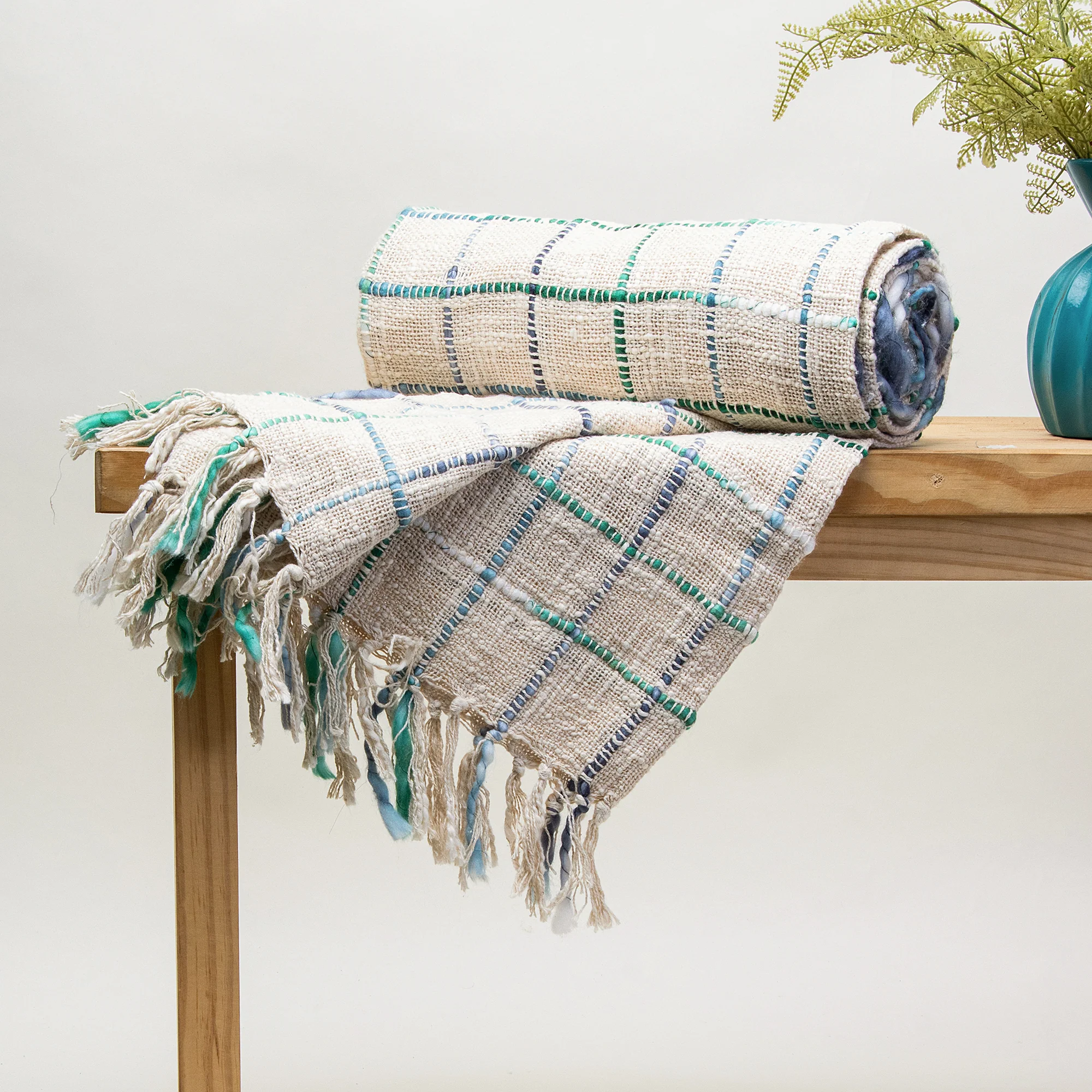 Exclusive Cotton Hand Woven Cotton Throw Blanket - Image 5