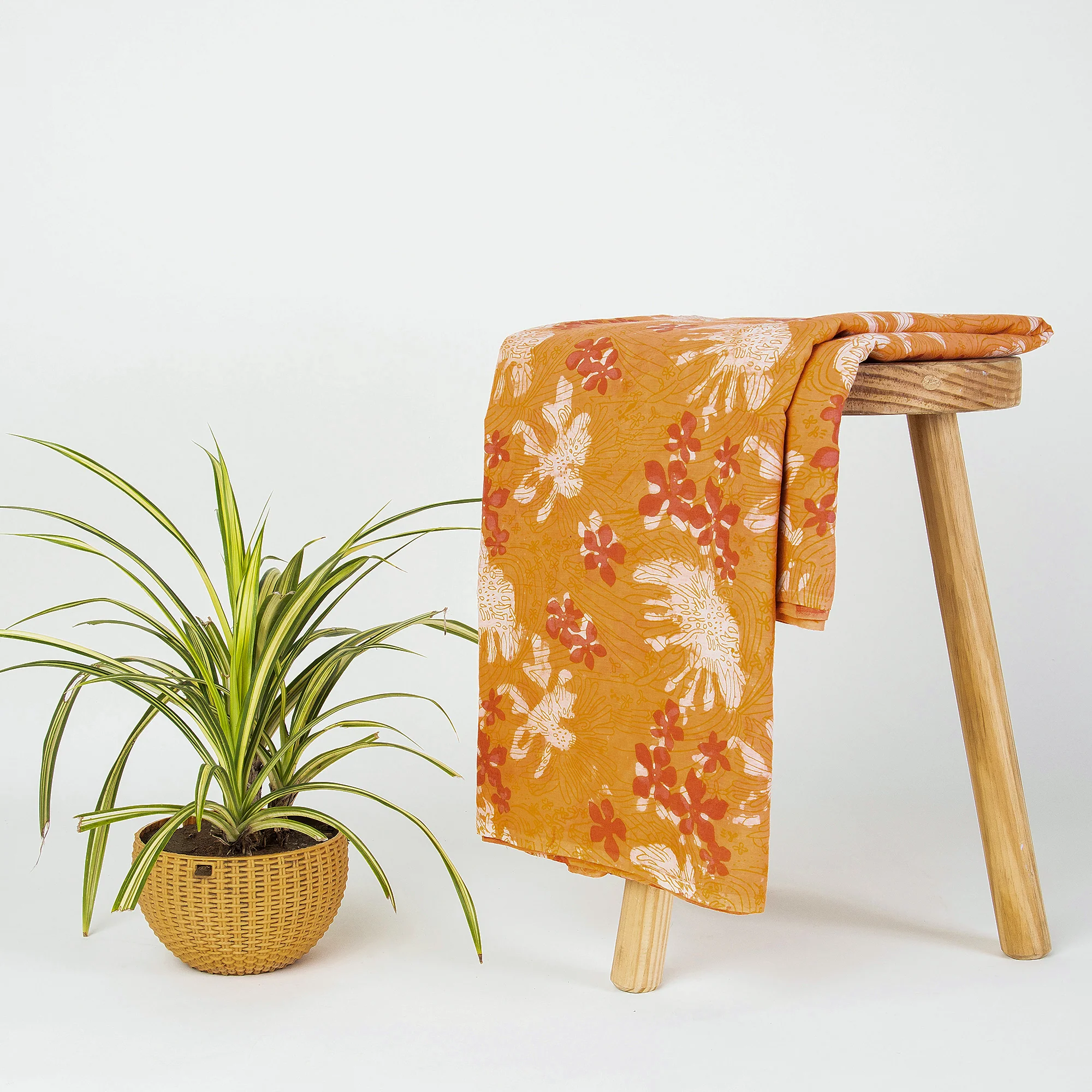 Exclusive Floral Hand Block Print Dabu Fabric - Image 6