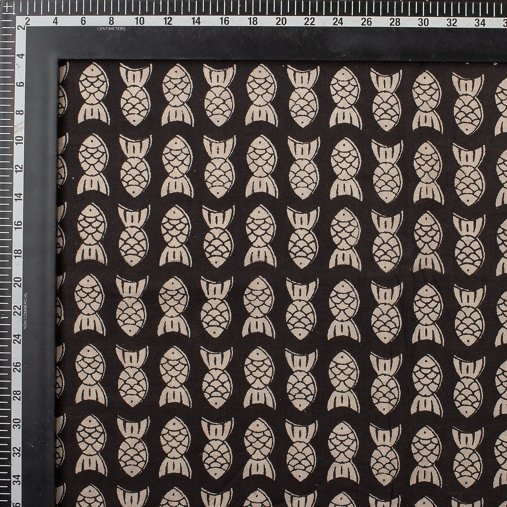 Indian Hand Block Printed Cotton Bagru Fabric - Image 4