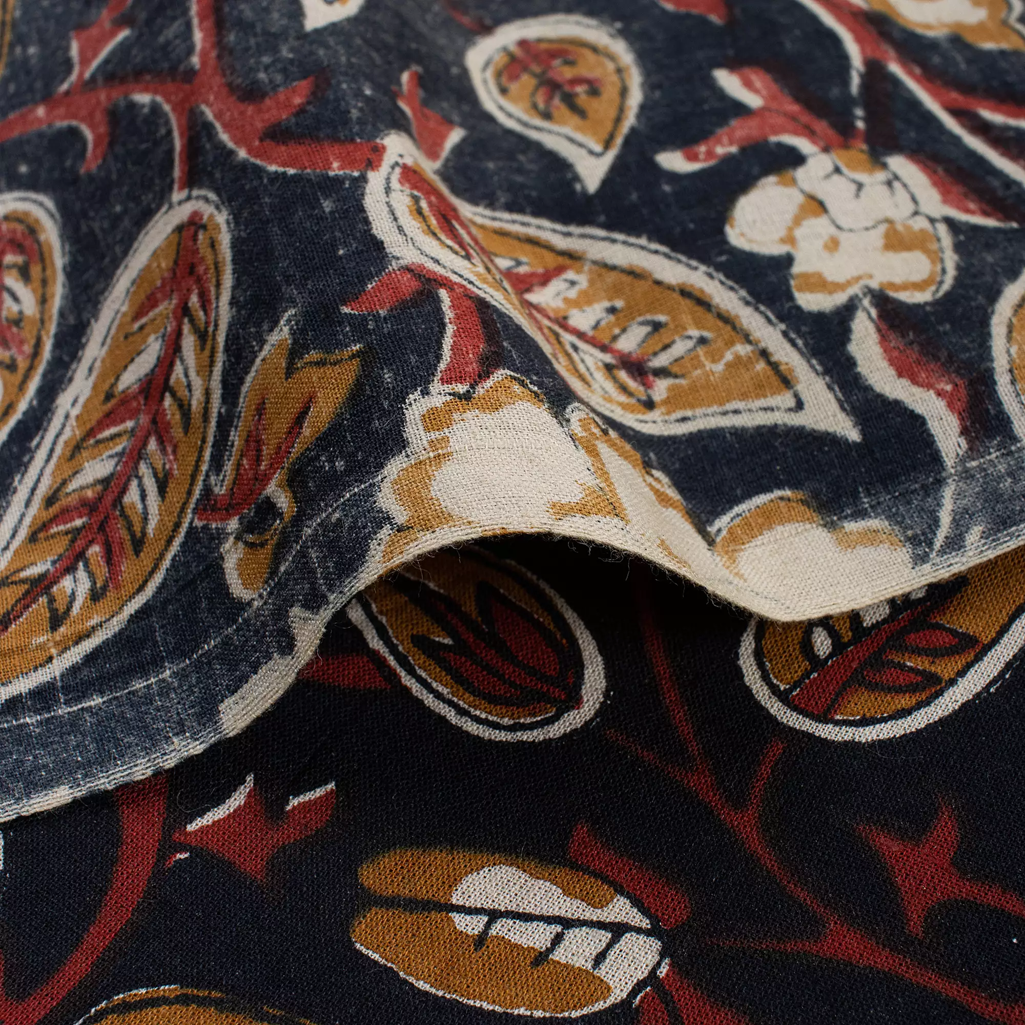 Floral Bagru Hand Block Printed Fabric for Dress - Image 2