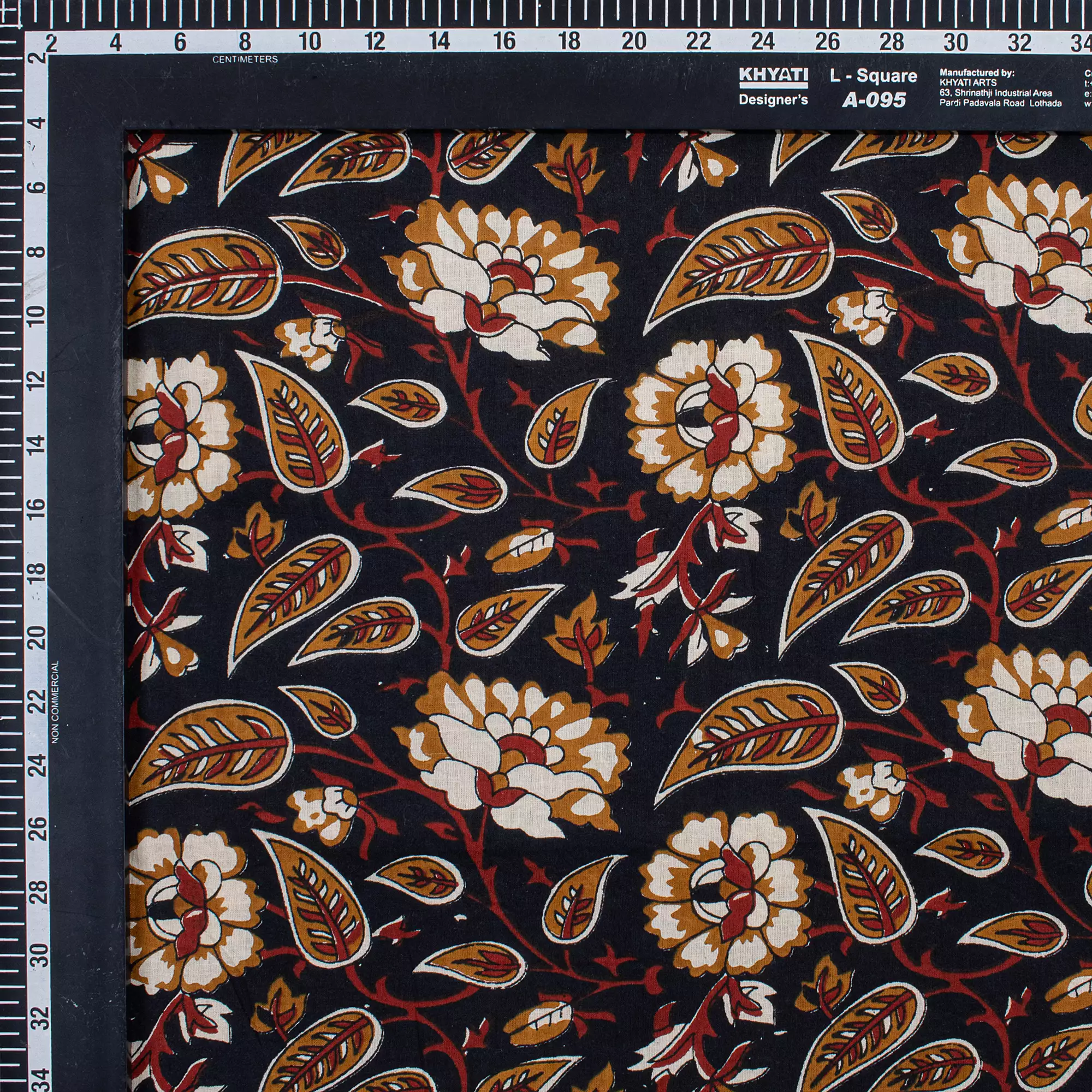 Floral Bagru Hand Block Printed Fabric for Dress - Image 3