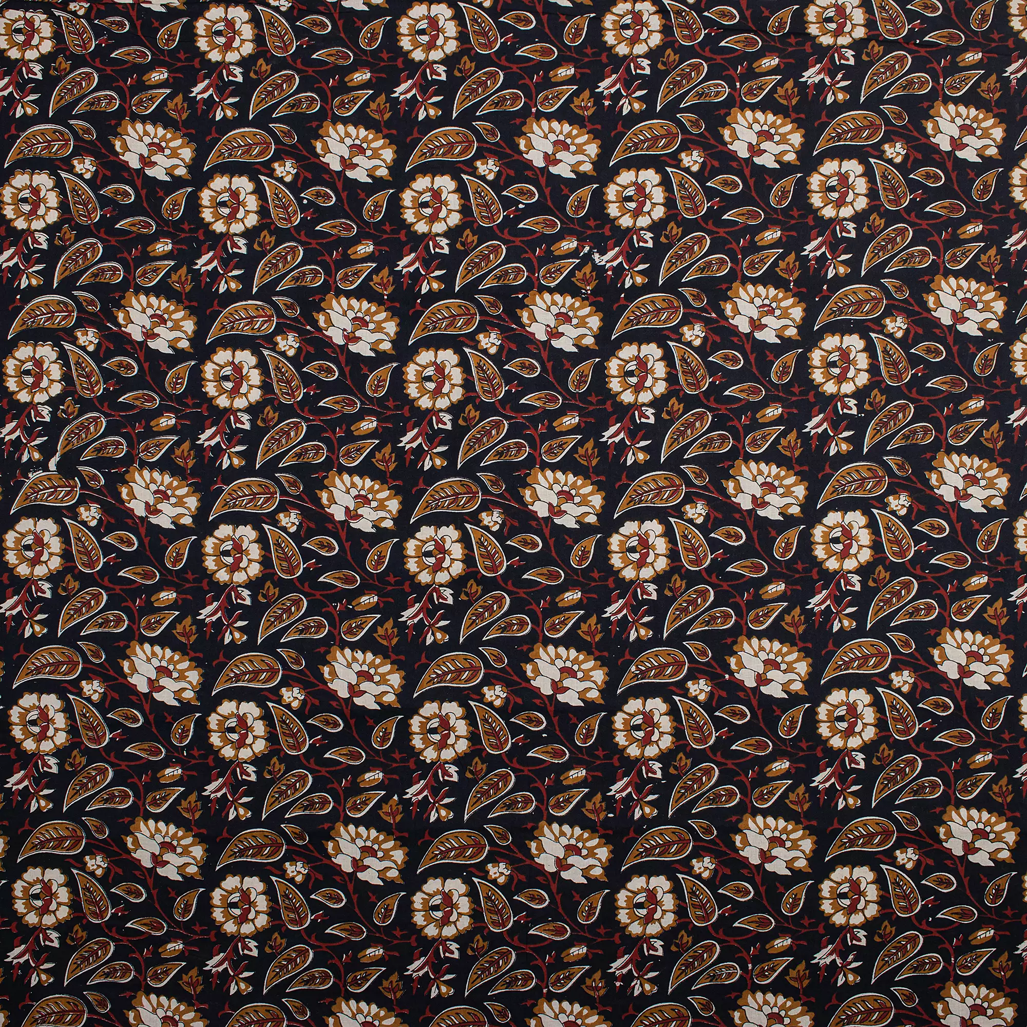 Floral Bagru Hand Block Printed Fabric for Dress - Image 5