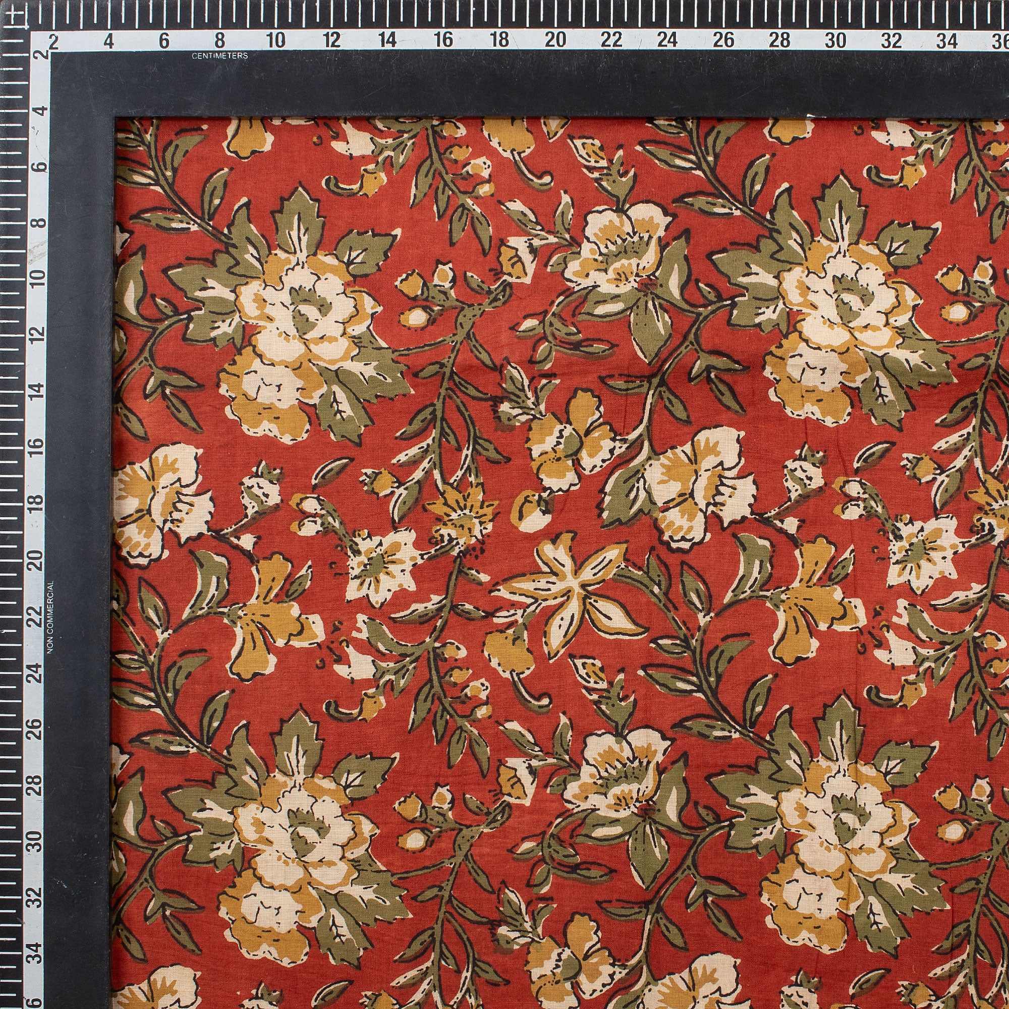 Floral Bagru Hand Block Printed Organic Cotton Fabric - Image 3