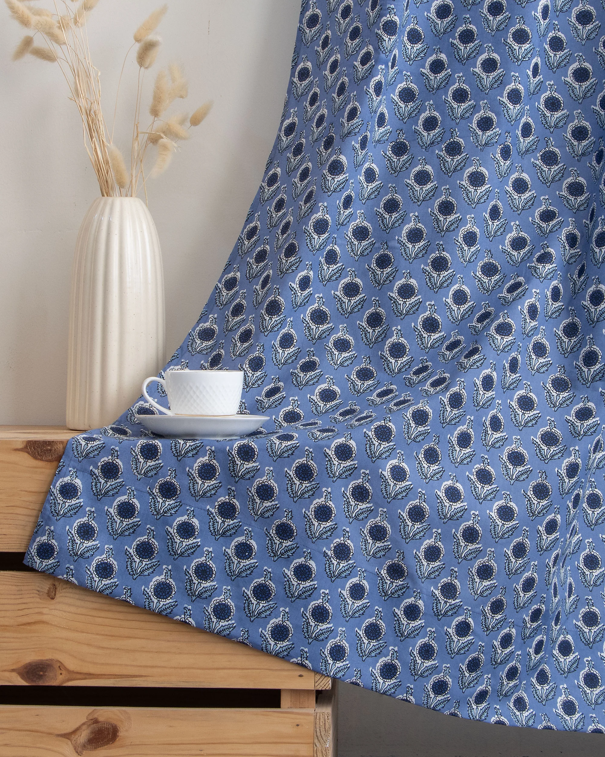 Floral Block Printed Fabric for LIving Room - Image 4