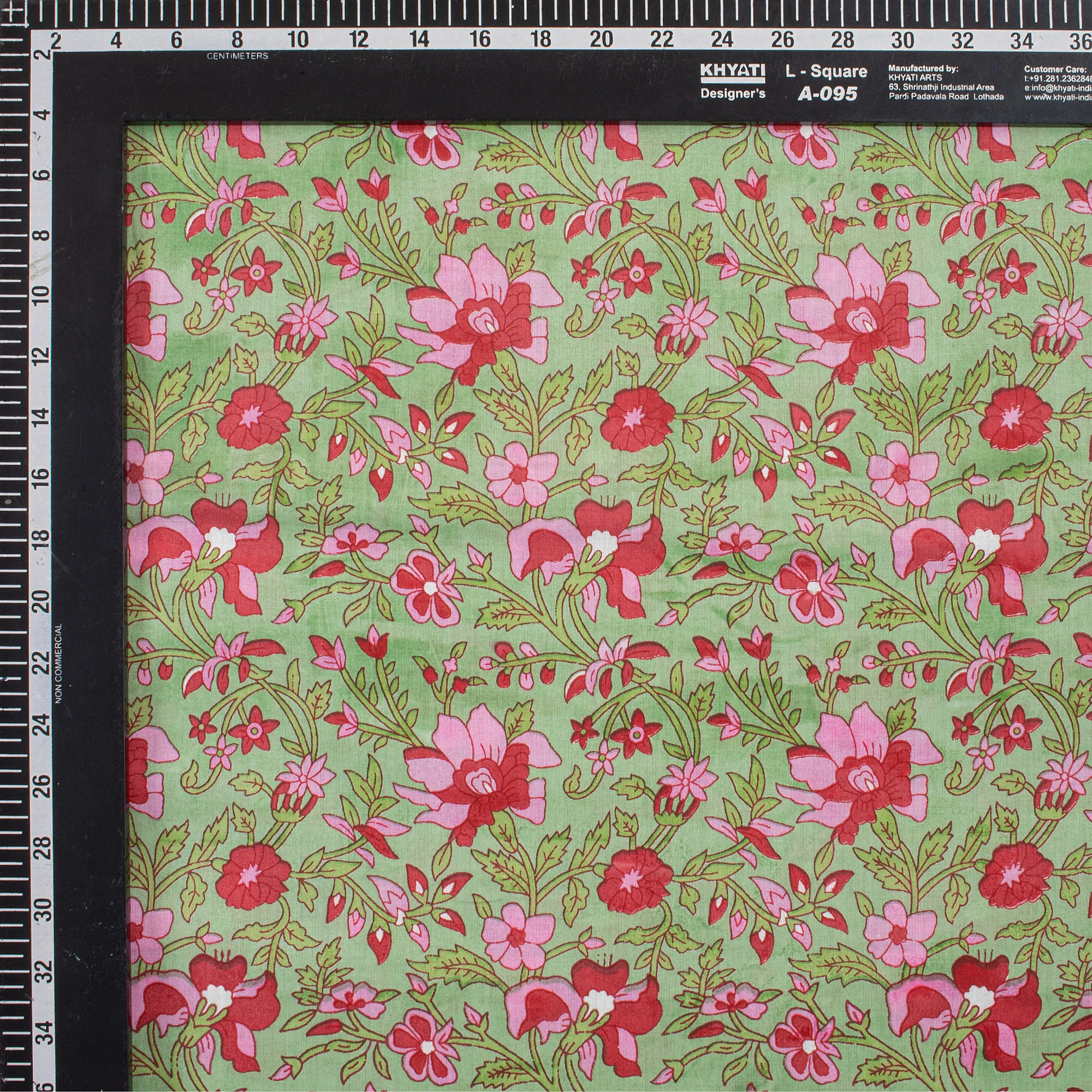 Floral Hand Block Indian Print Fabric - Image 3