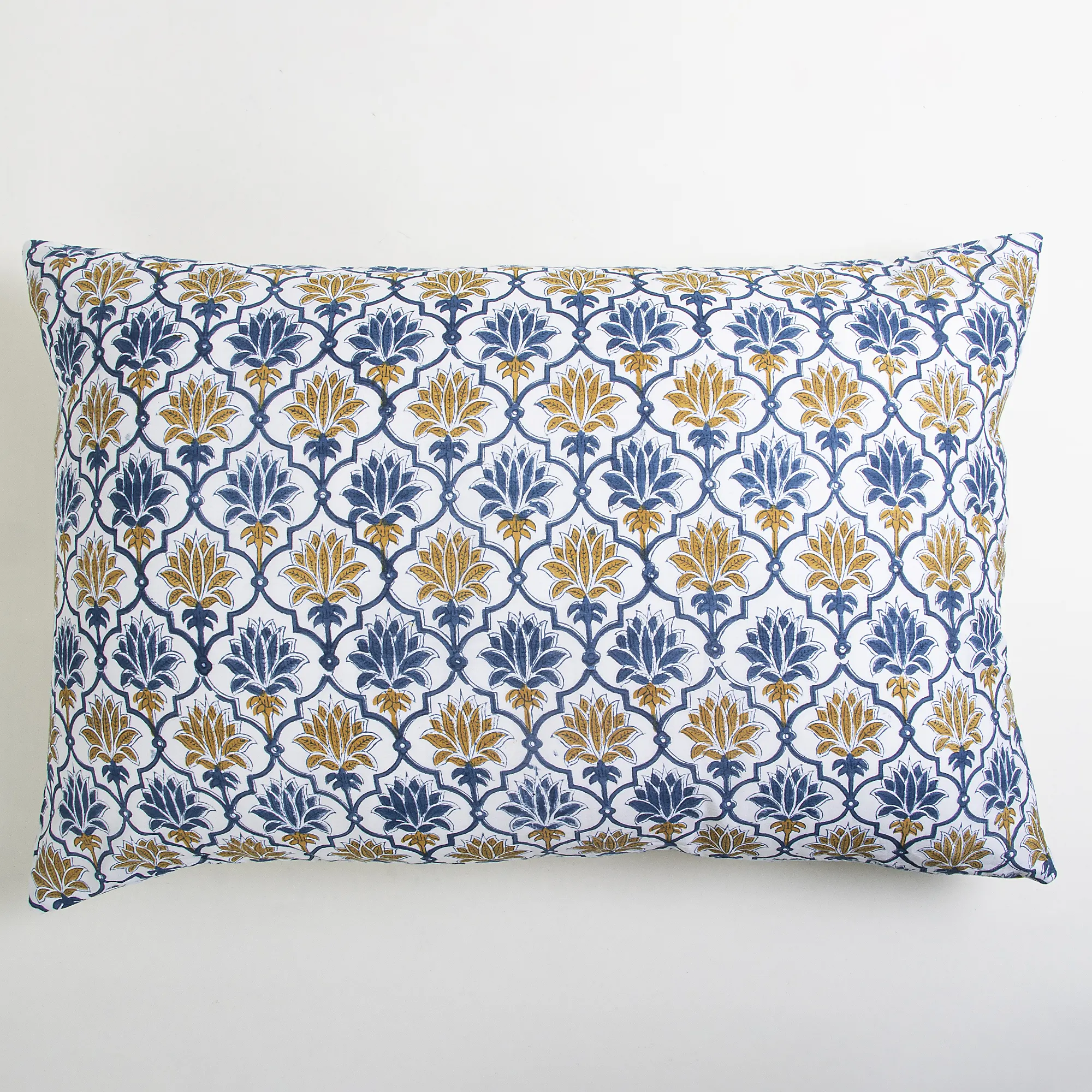 Floral Hand Block Printed Pure Cotton Pillowcase - Image 4