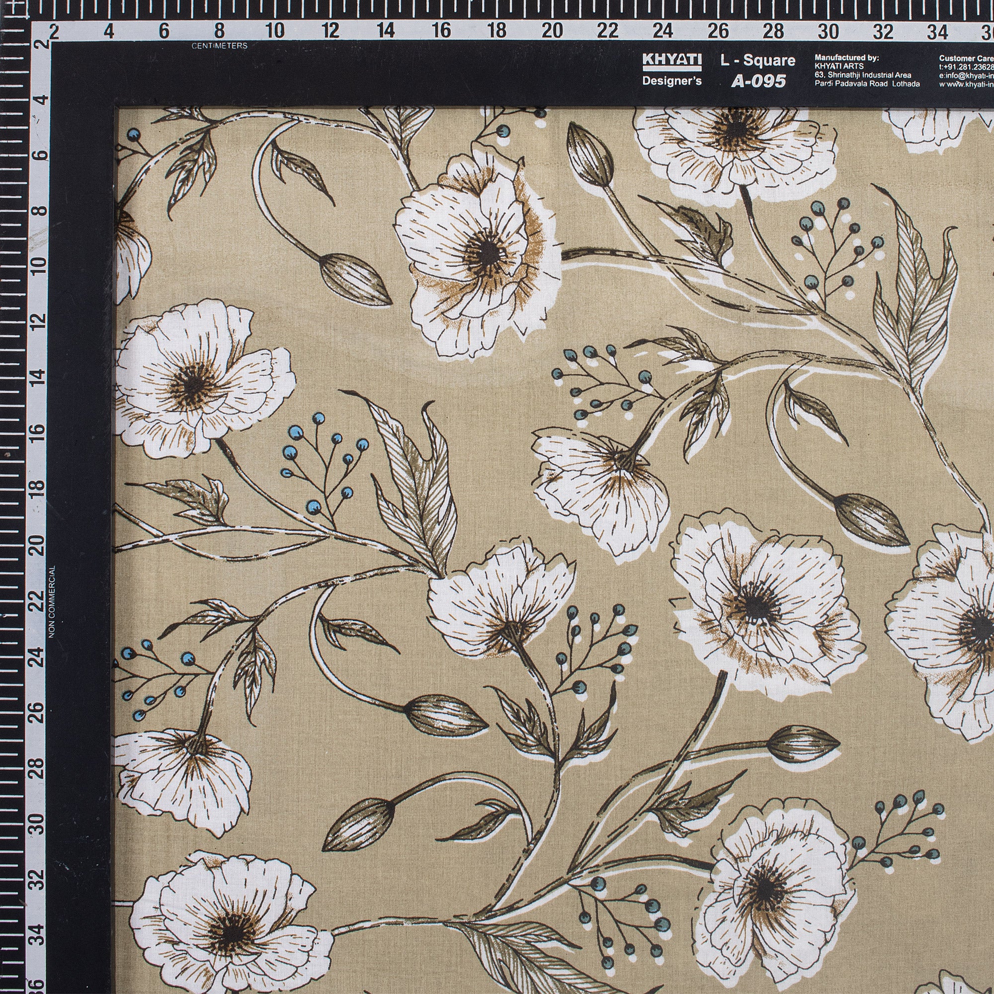 Floral Printed Handmade Fabric by Yard - Image 2