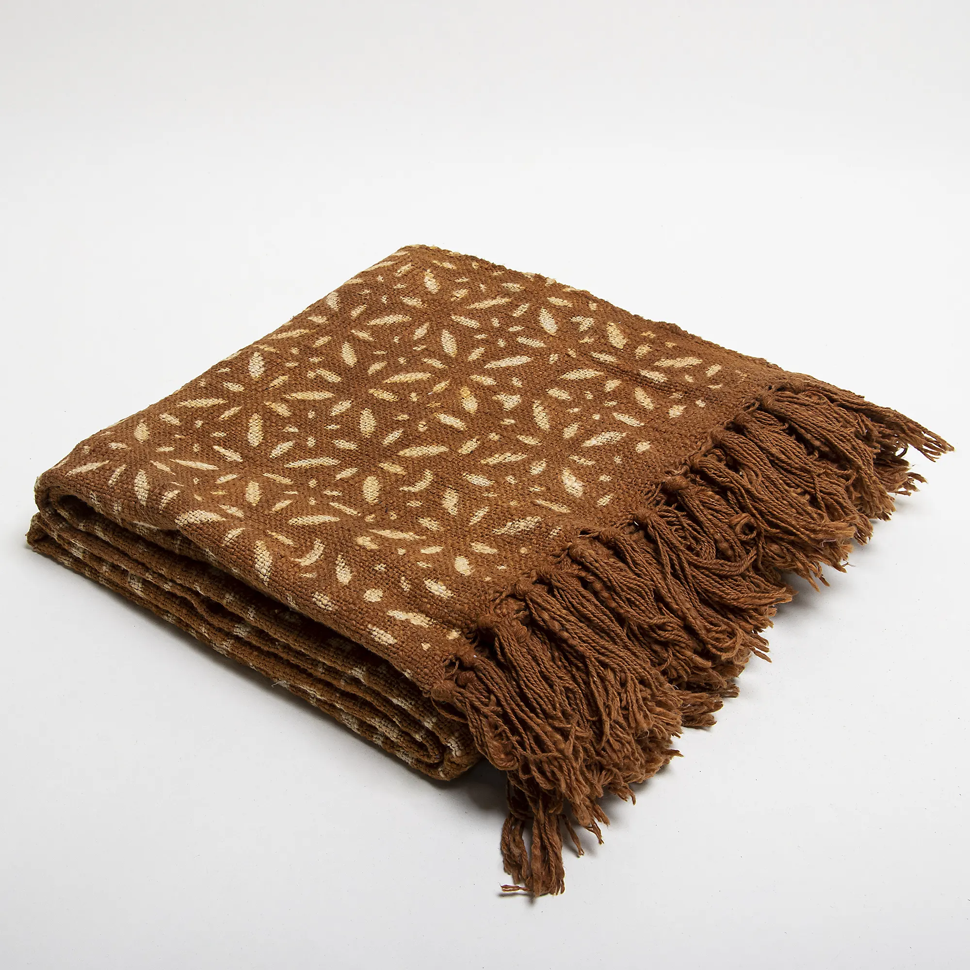 Decorative Block Printed Handcrafted Floral Cotton Throw Blanket - Image 4