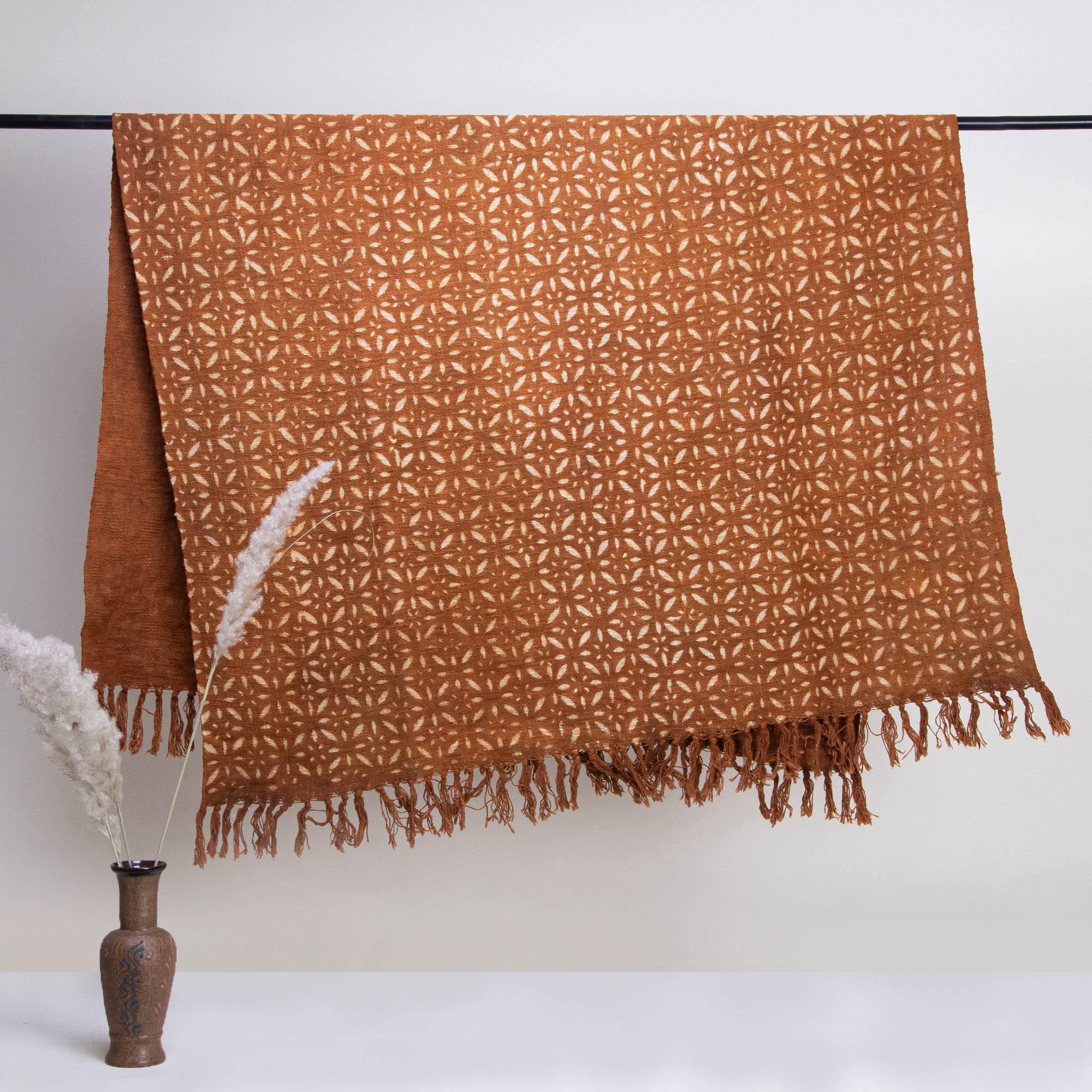 Decorative Block Printed Handcrafted Floral Cotton Throw Blanket - Image 5