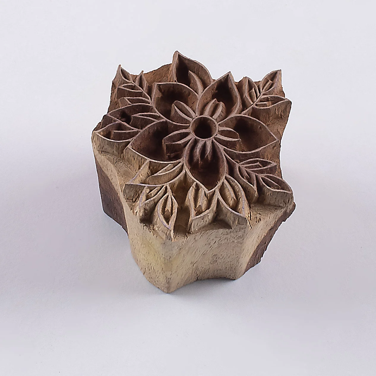 Floral Wooden Indian Block Printing DIY Kit - Image 4