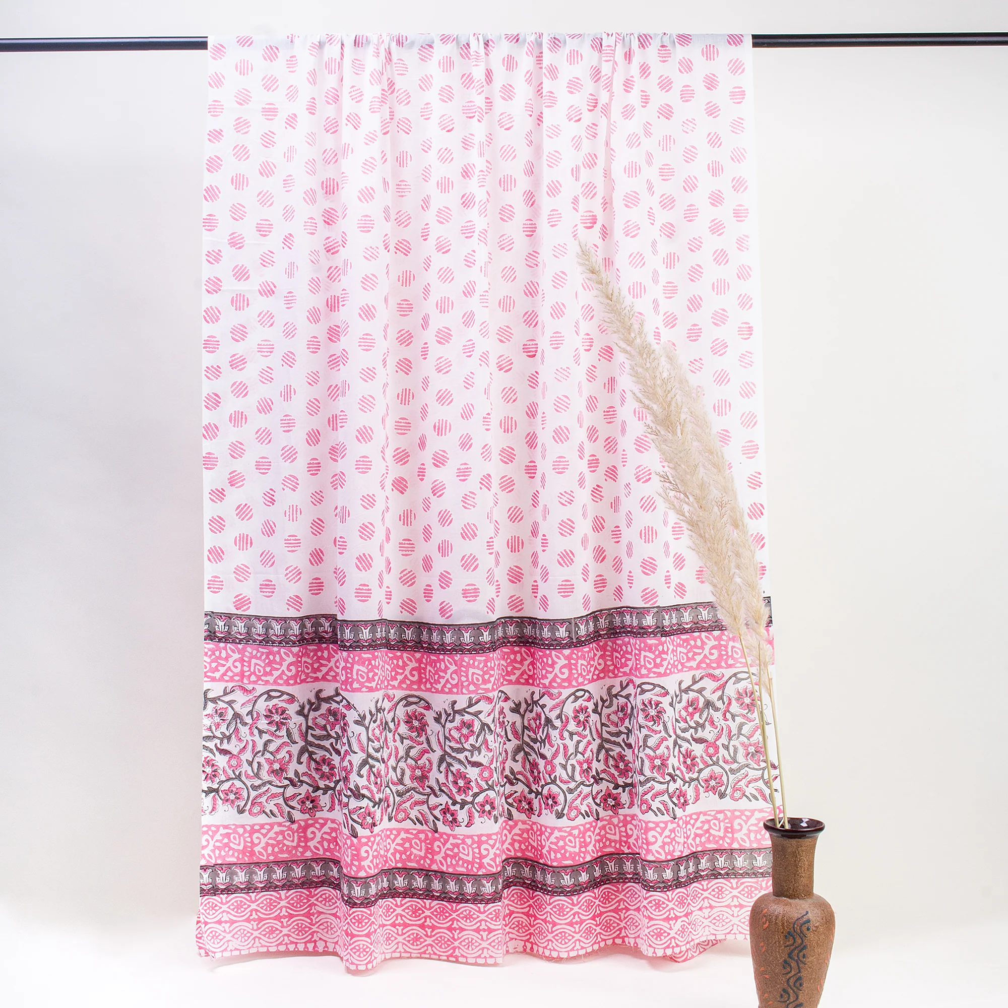 Beautiful Handmade Flower Print Soft Women Unstitched Suit Set Cotton Dupatta - Image 4