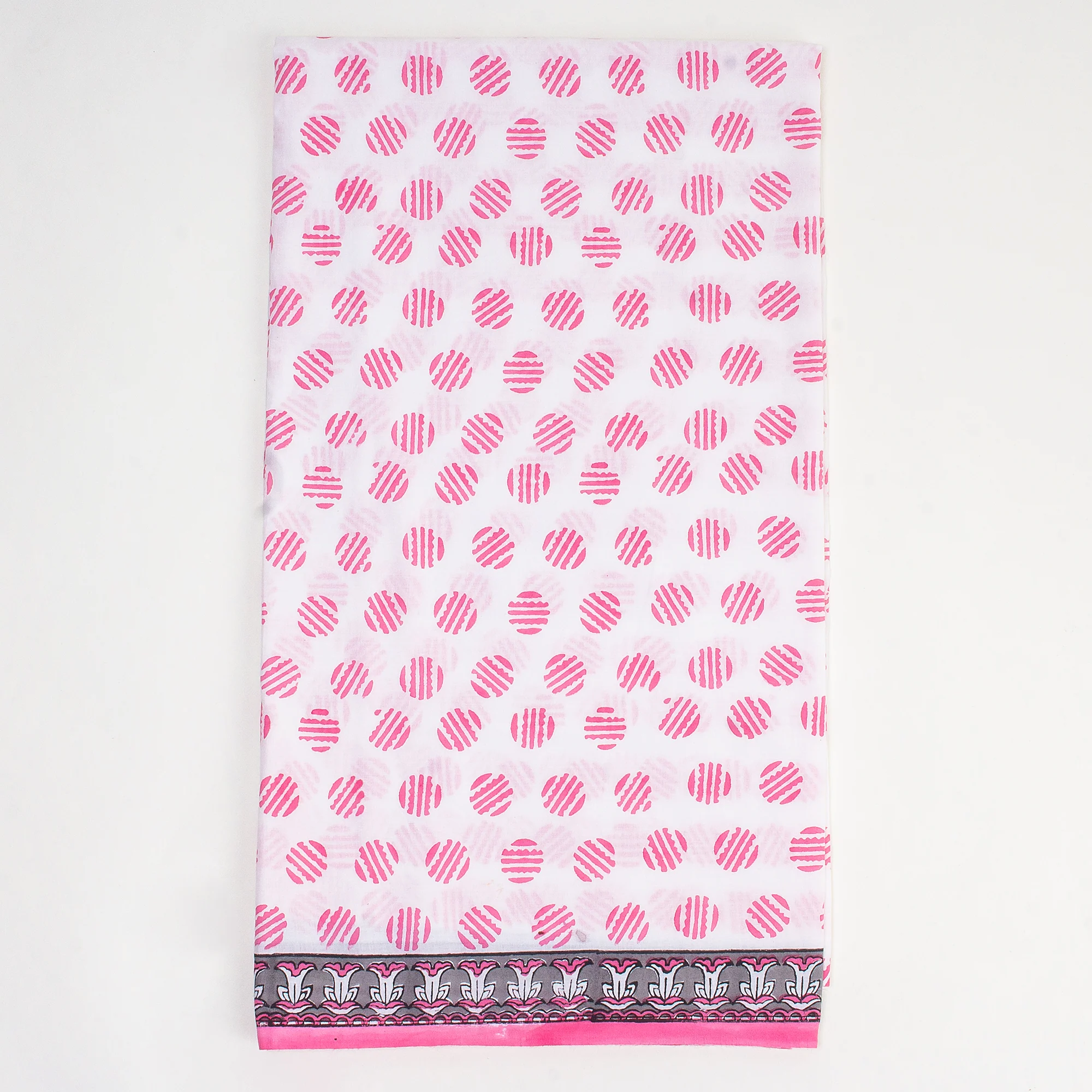 Beautiful Handmade Flower Print Soft Women Unstitched Suit Set Cotton Dupatta - Image 5