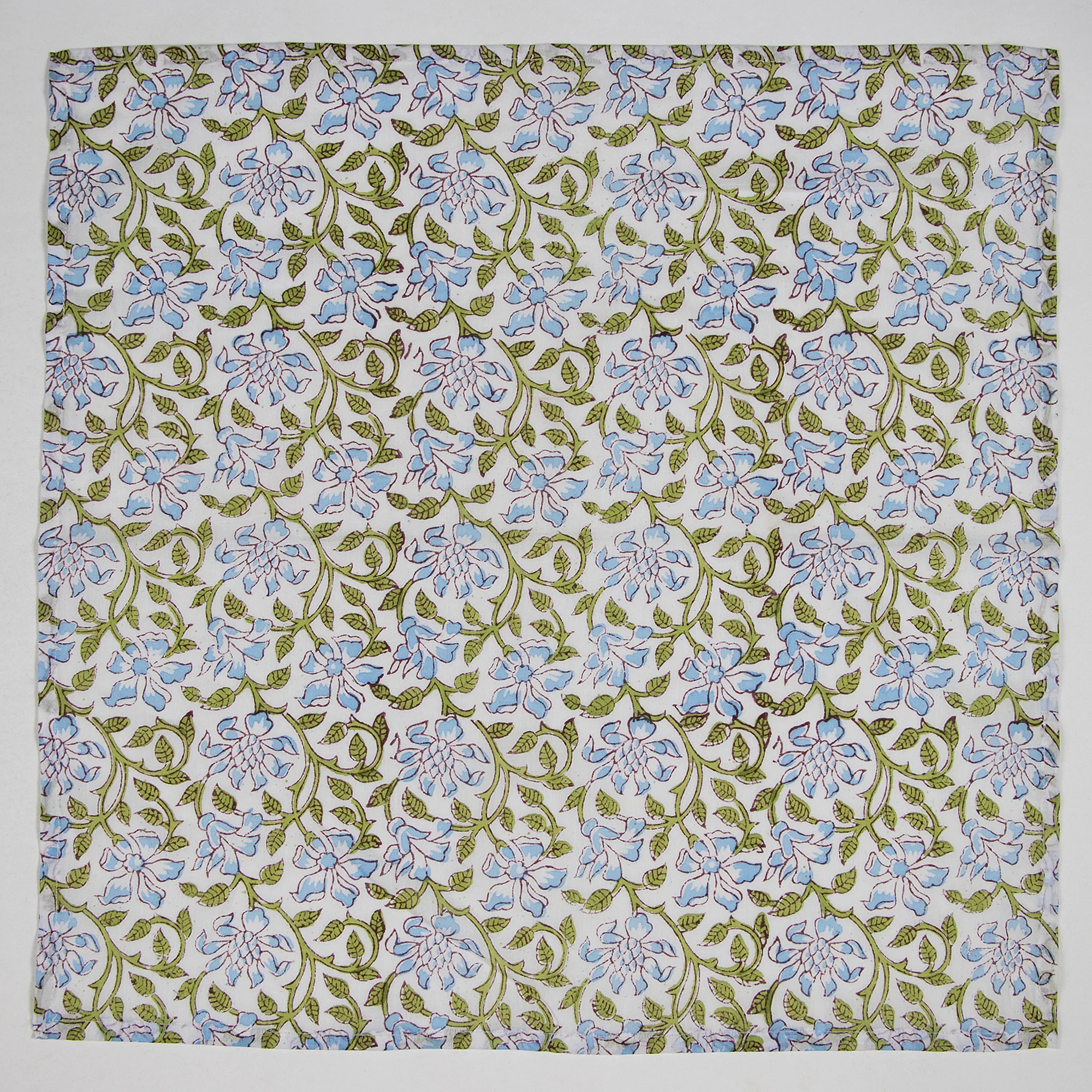 Designer Floral Block Printed Cotton Dining Table Napkins - Image 6
