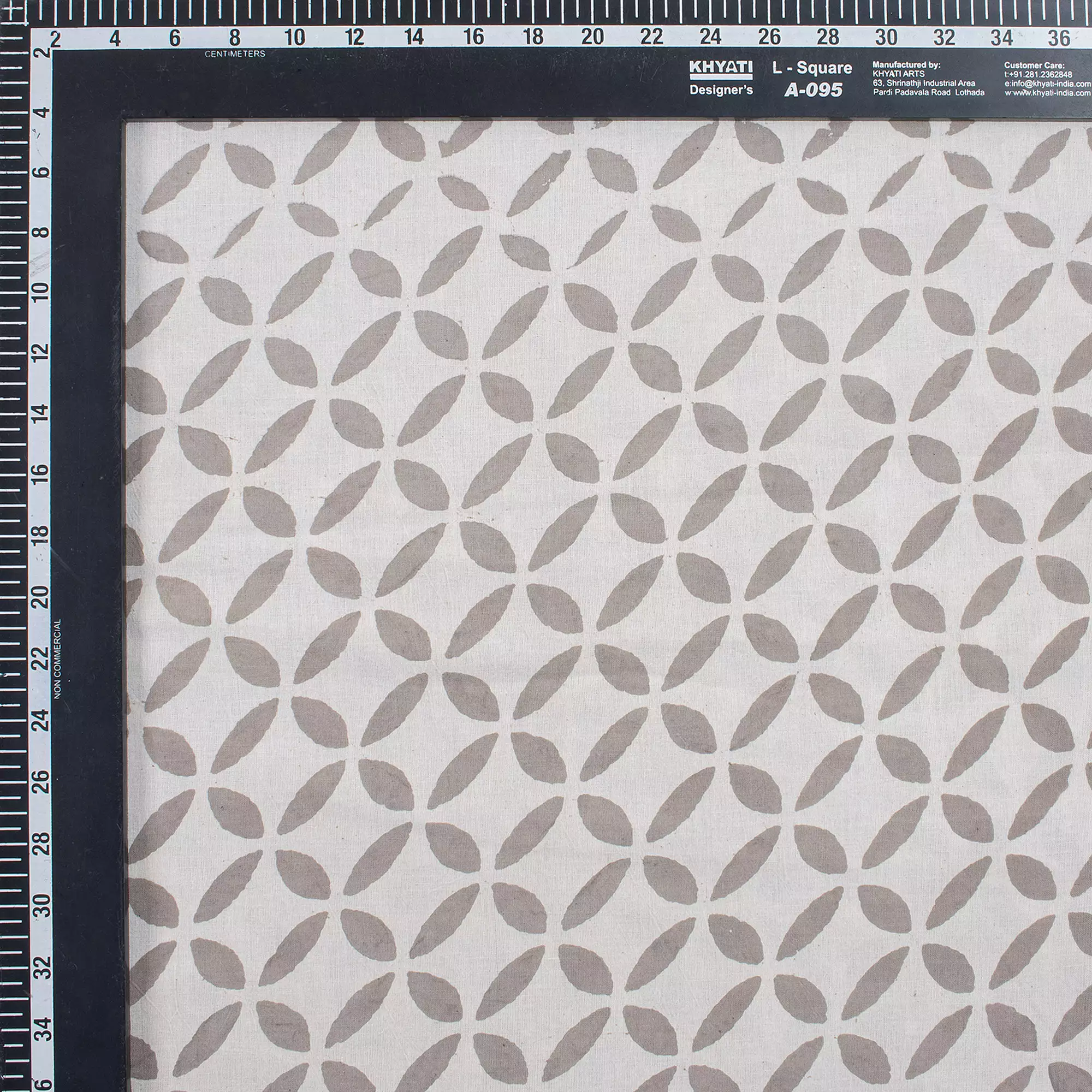 Geometric Hand Block Kashish Cotton Fabric - Image 3