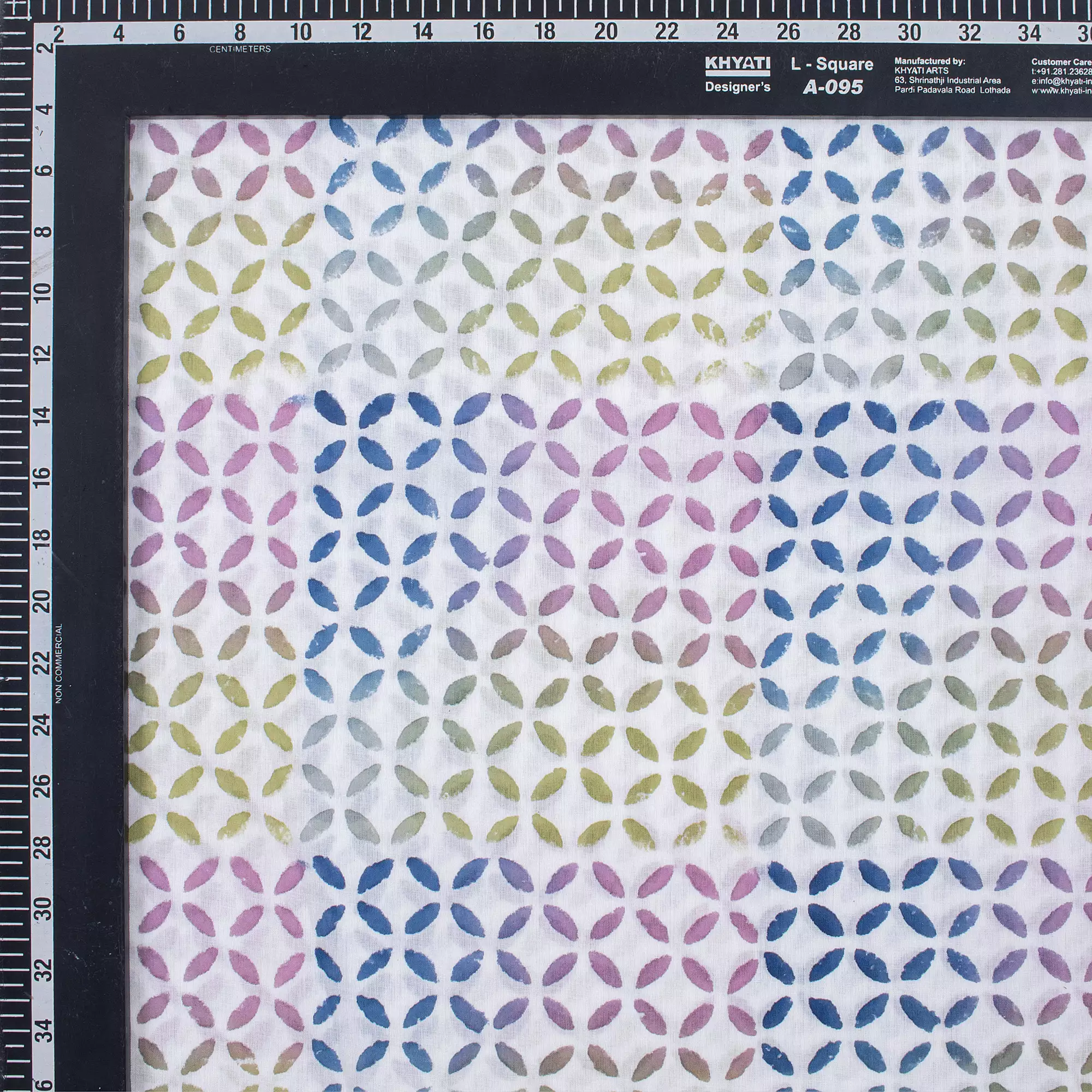 Geometric Hand Block Printed Fabric for Dress - Image 3