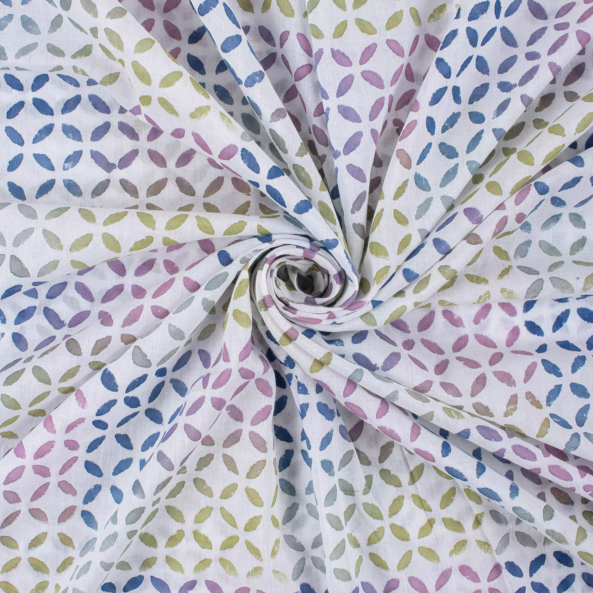 Geometric Hand Block Printed Fabric for Dress - Image 4