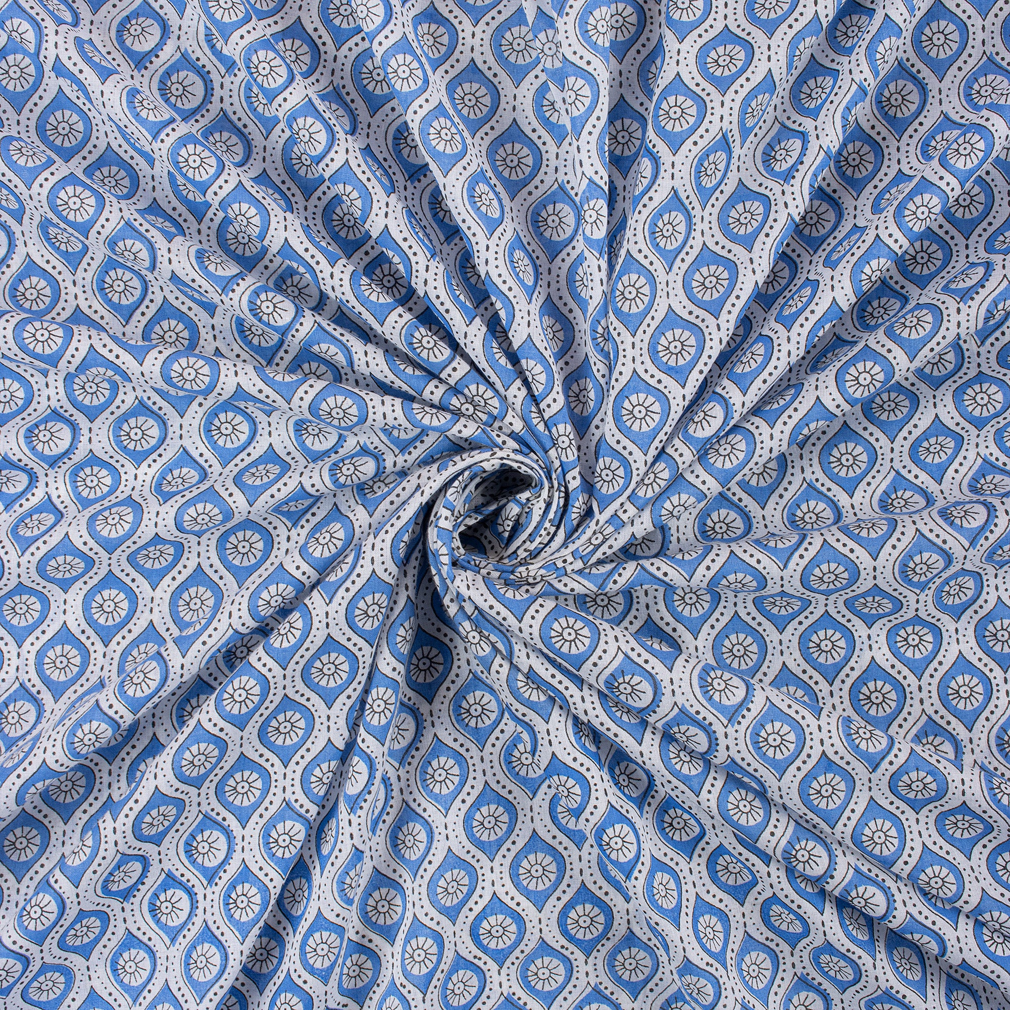 Geometrical Booti Indian Cotton Cloth Fabric - Image 4