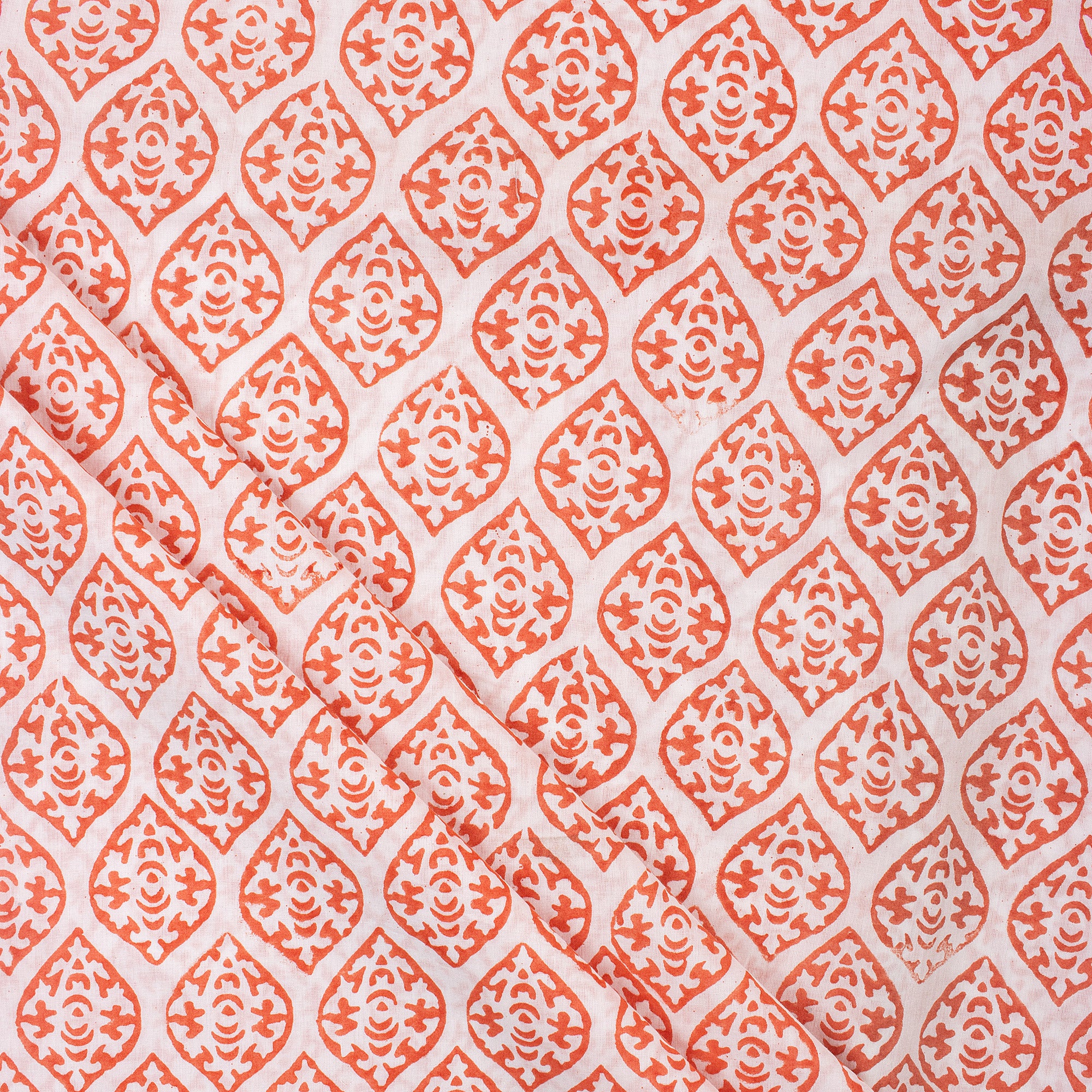 Hand Block Printed Cotton Running Fabric For Summer Dress
