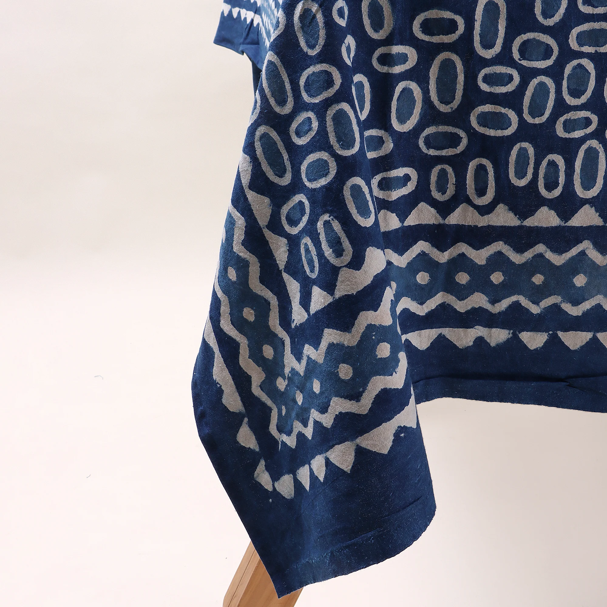 Indigo Hand Block Printed Dining Table Cloth - Image 6