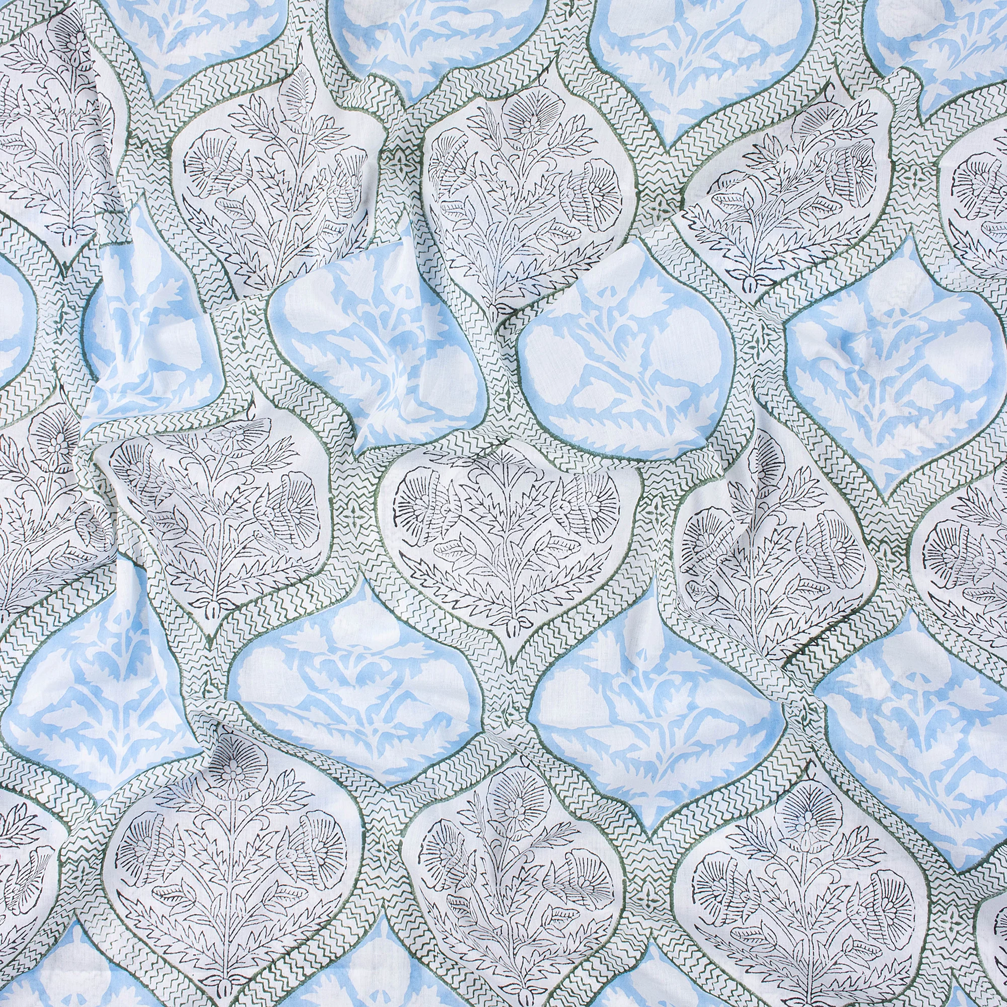 Geometrical Print Hand Block Cotton Fabric - Image 3