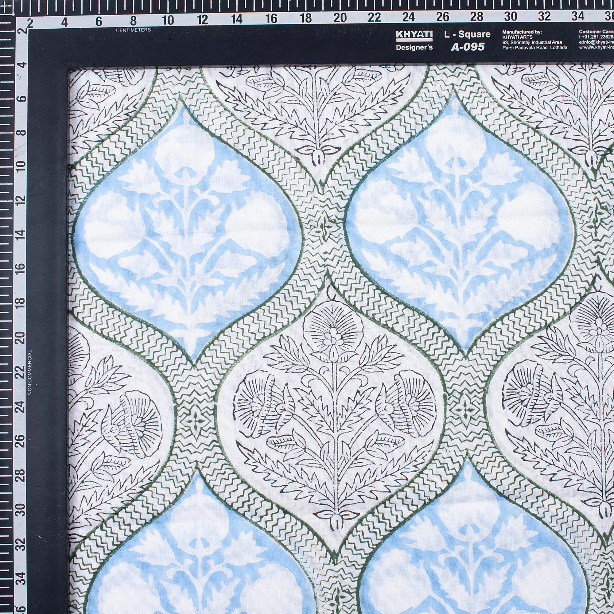 Geometrical Print Hand Block Cotton Fabric - Image 4