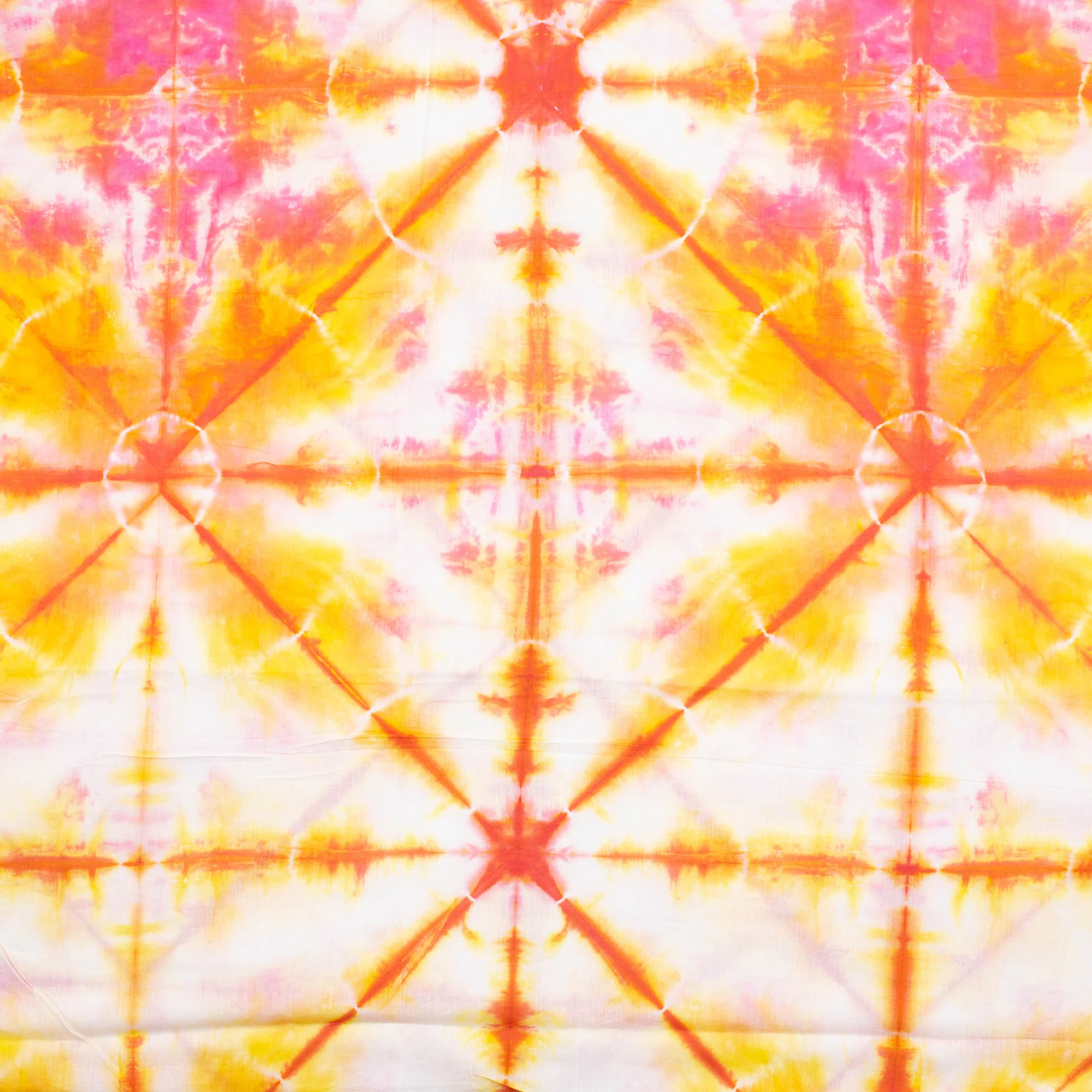 Geometrical Yellow Tie Dye Shibori Fabric - Image 6