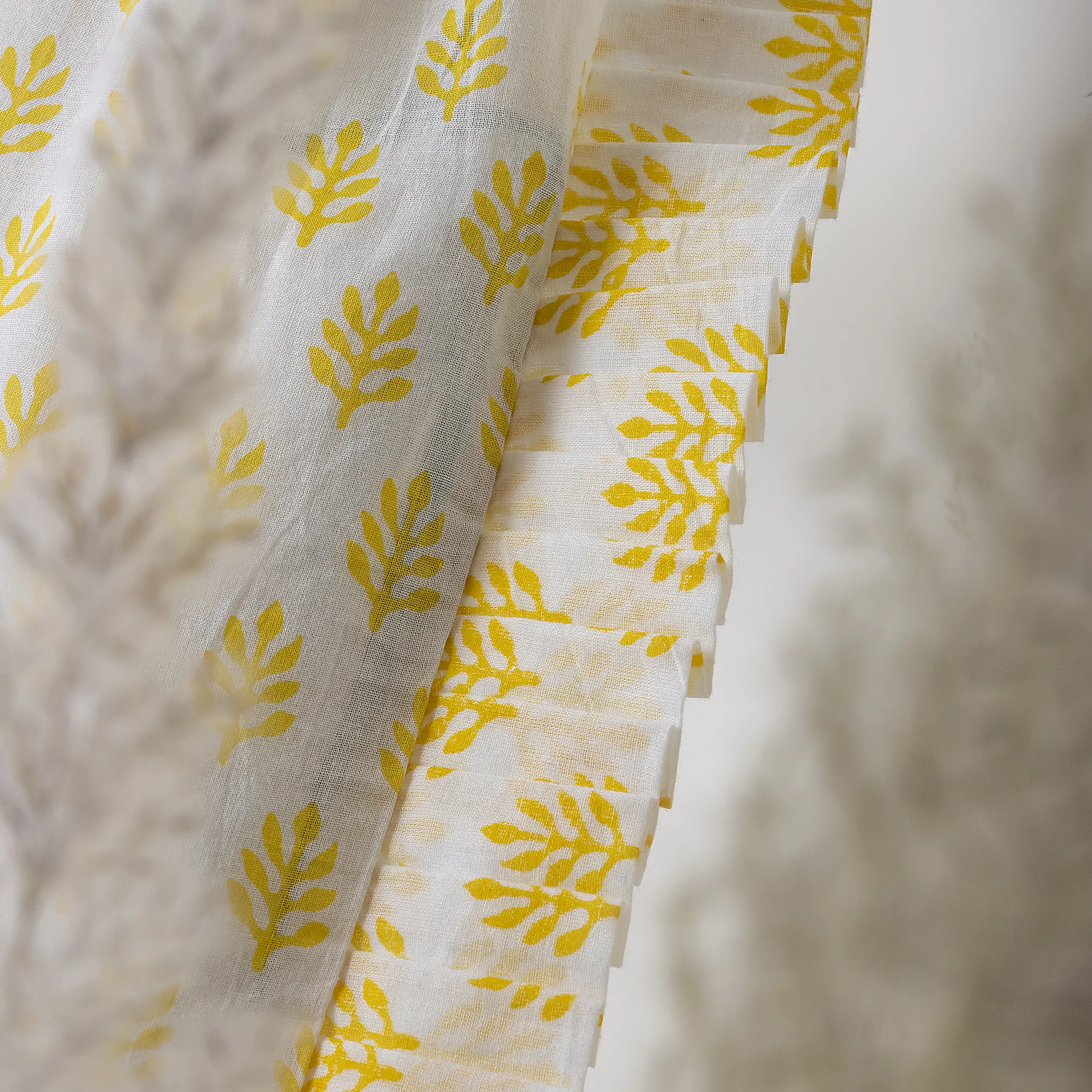 Organic Yellow Booty Ruffle Handprinted Shopping Ruffle Tote Bags for Women's - Image 6