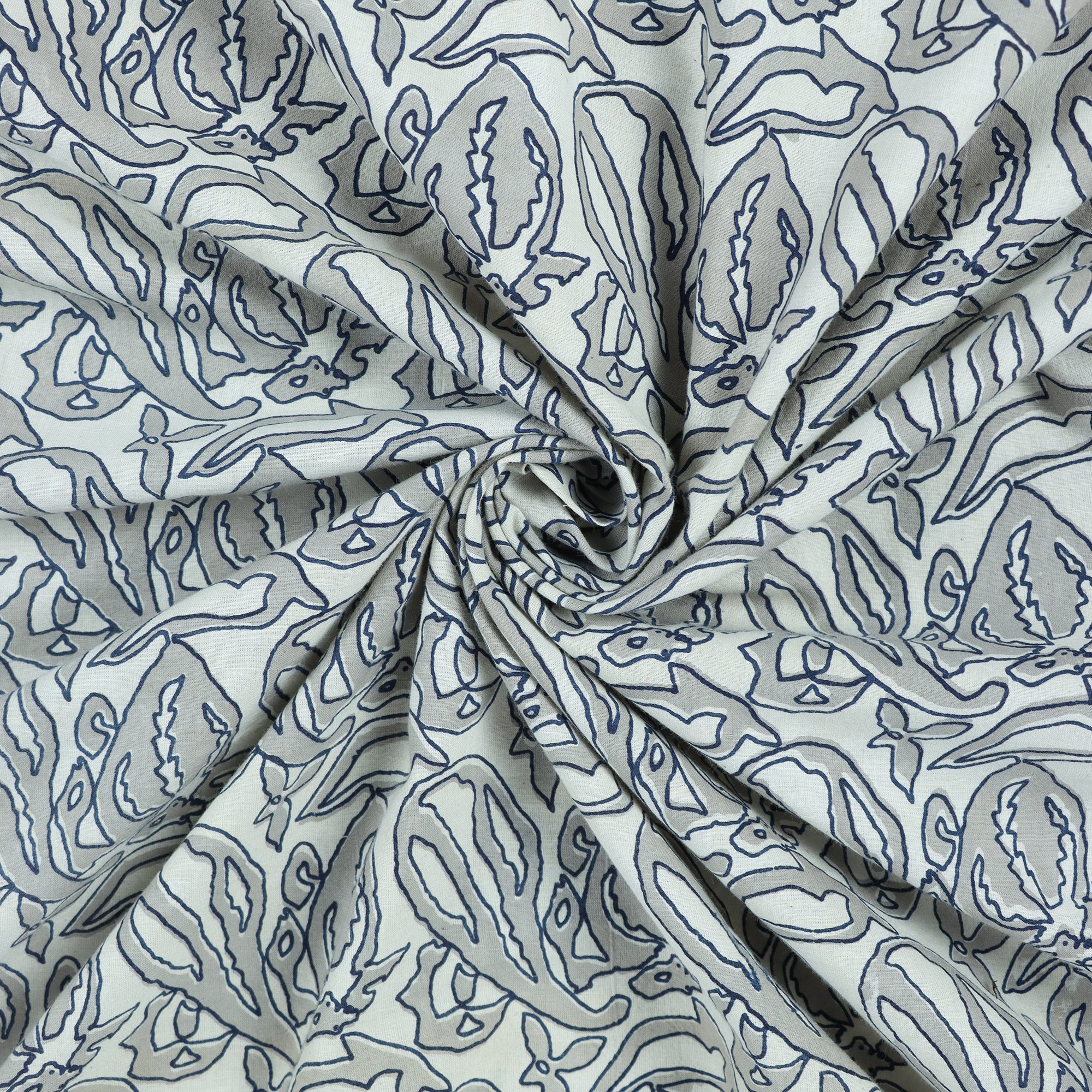 Gray Kashish Hand Block Print Fabric - Image 5