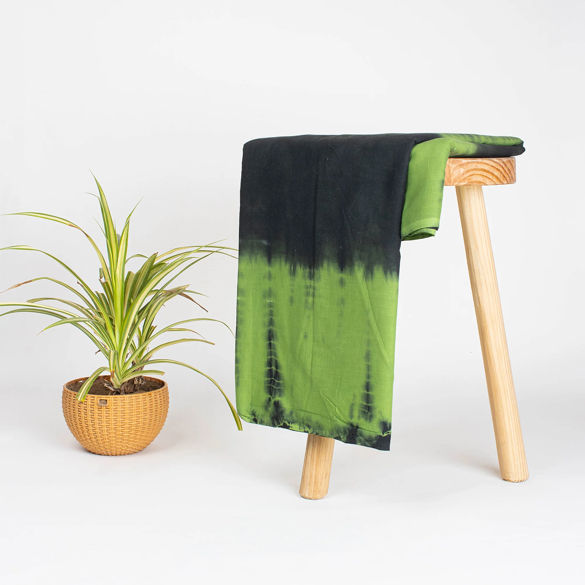 Green Cotton Tie Dye Shibori Fabric By The Yard - Image 6