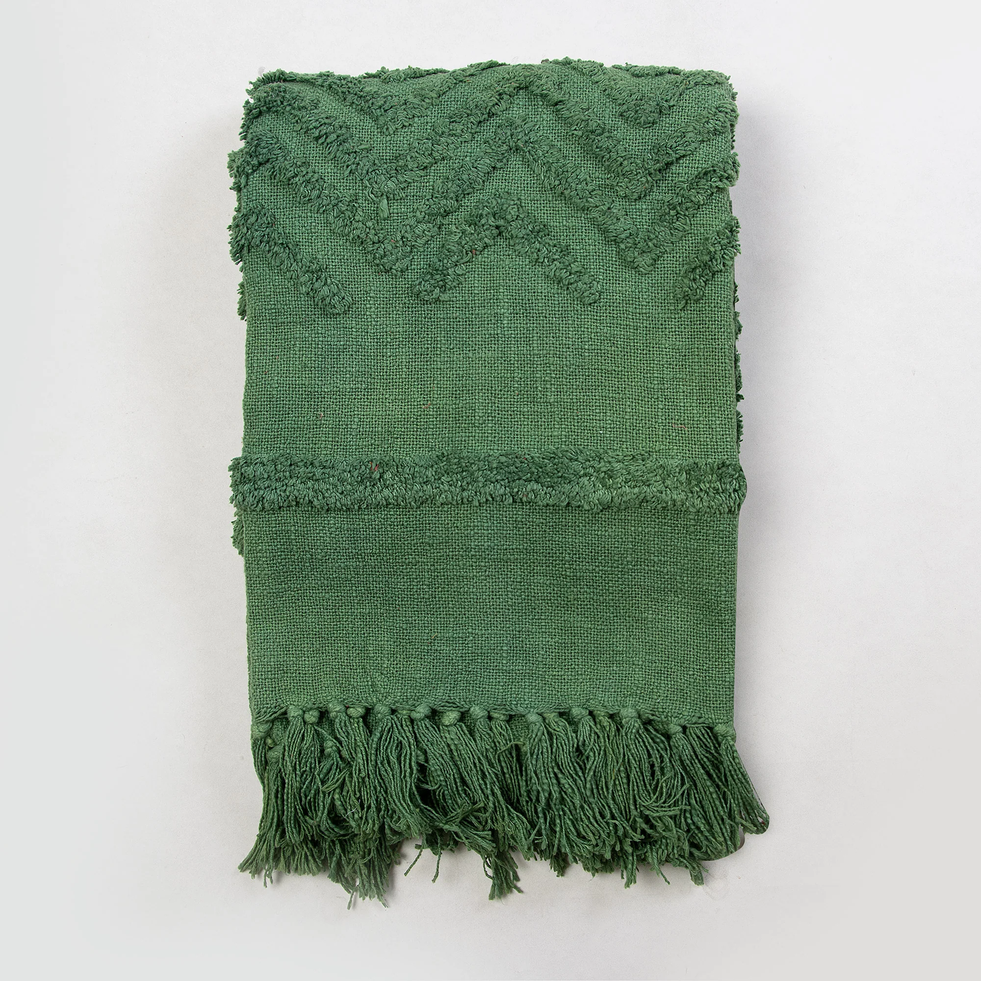 Cotton Solid Tufted Sofa Throw Blanket - Image 5