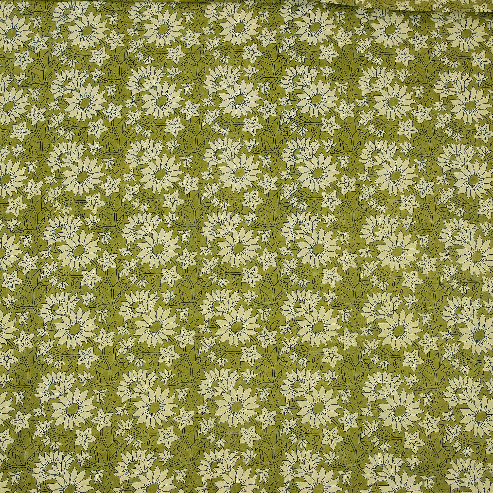 Floral Cotton Dabu Hand Block Print Fabric - Image 2
