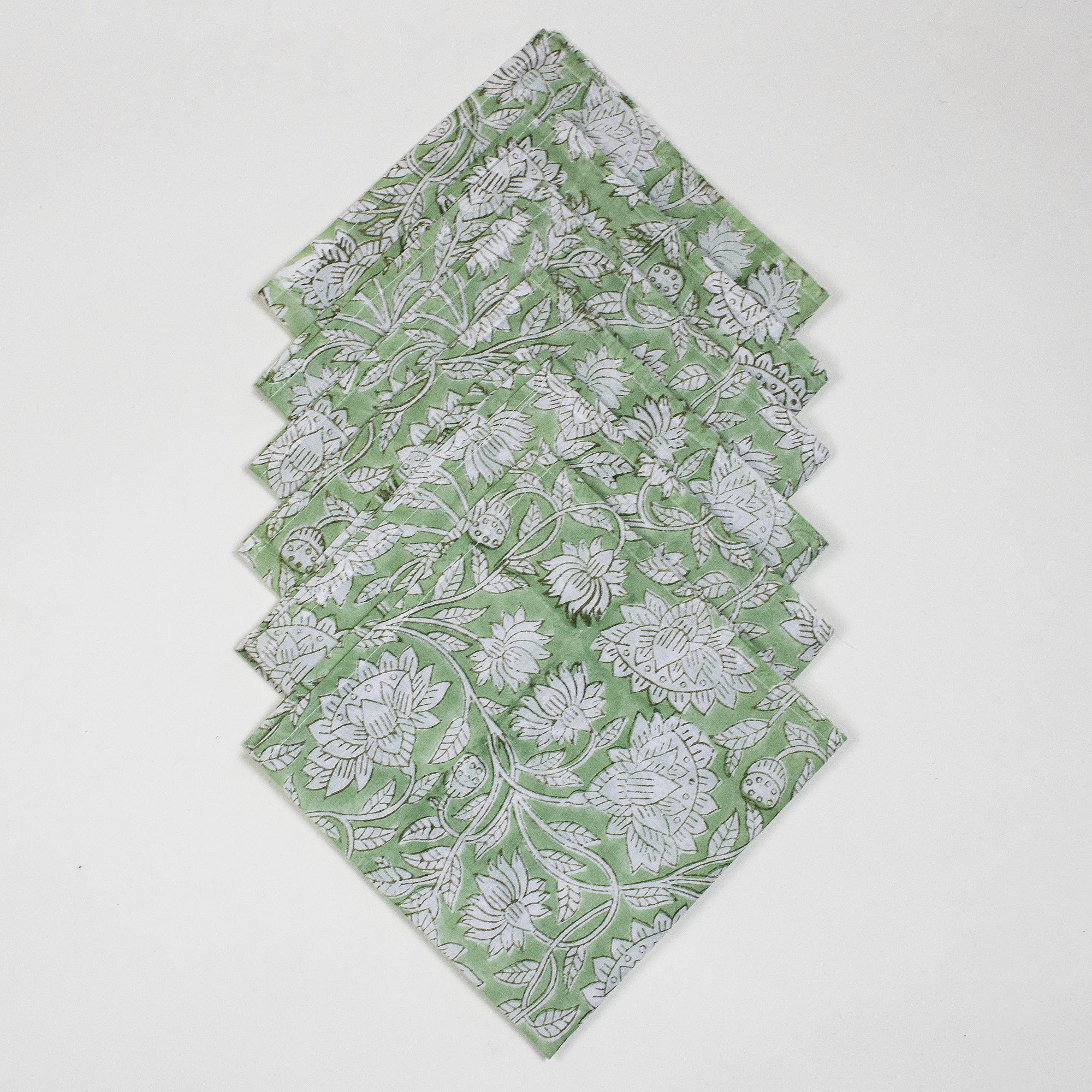 Floral Hand Block Printed Cotton Reusable