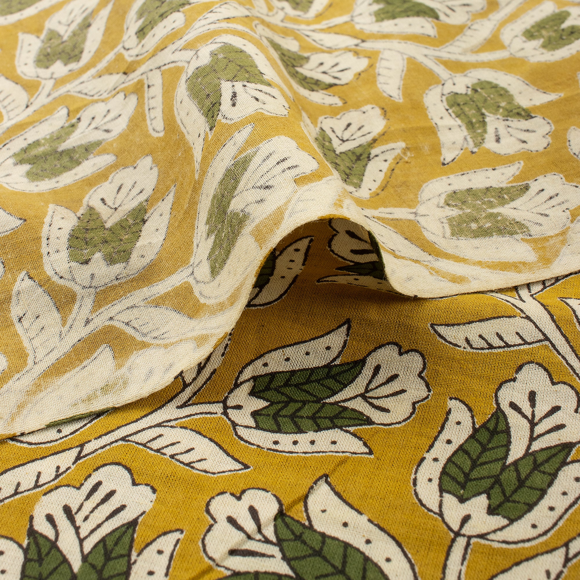 Floral Hand Block Printed Fabric - Image 4