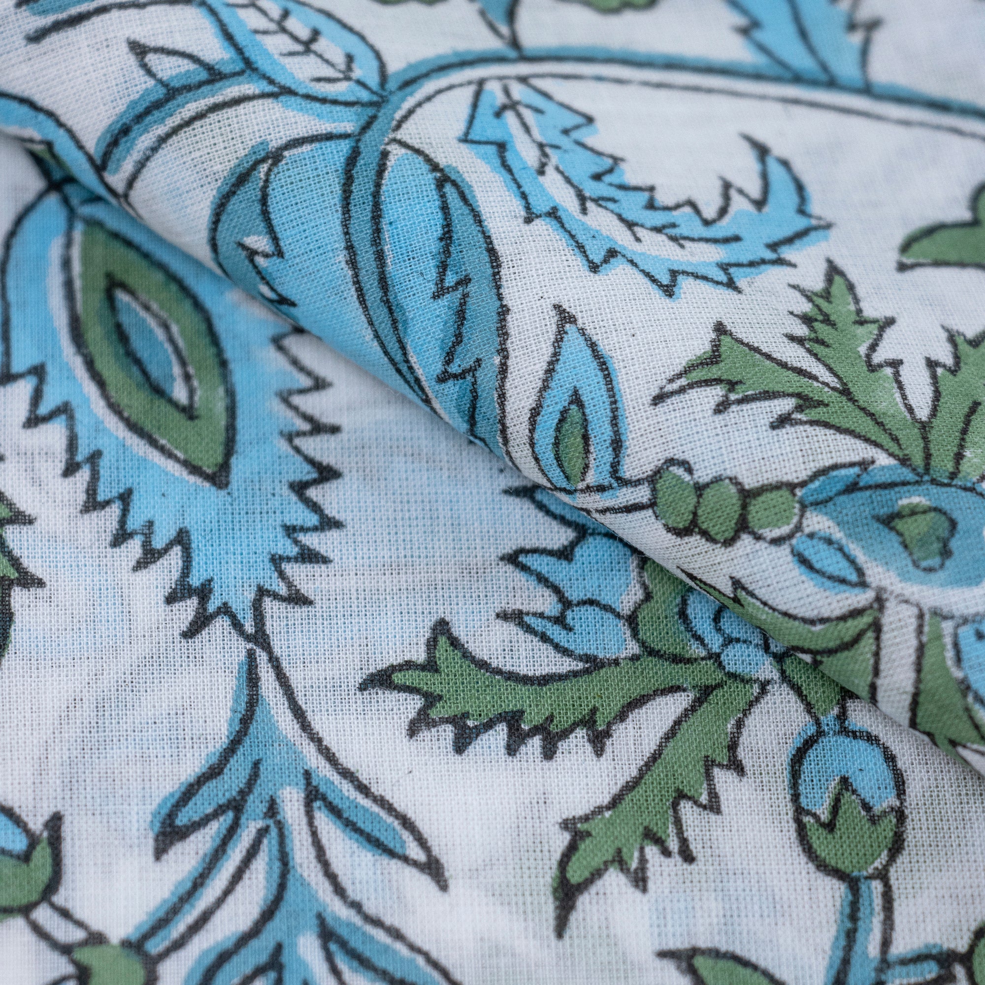 Sustainable Pure Cotton Floral Hand Block Printed Soft Fabric Cloth - Image 2