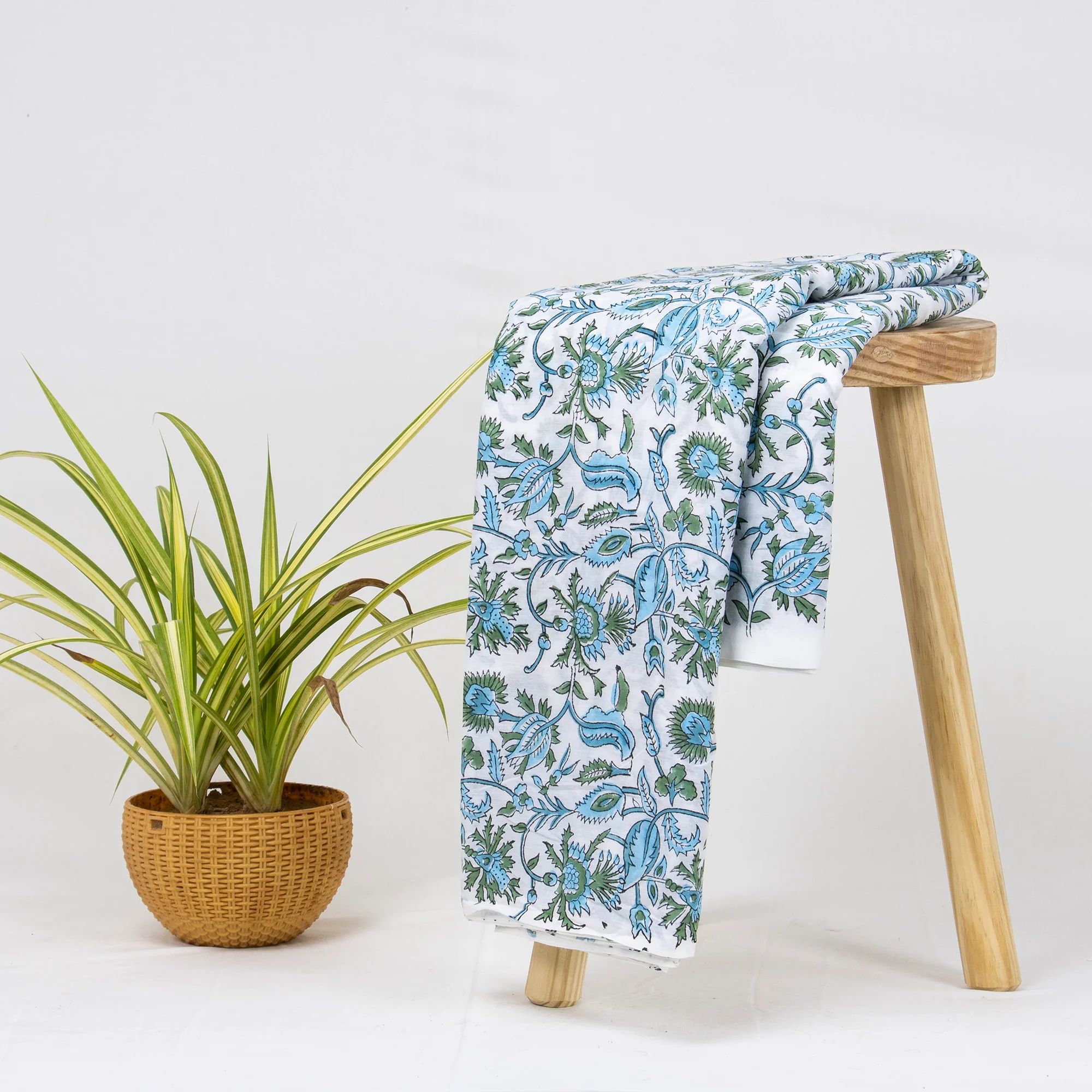 Sustainable Pure Cotton Floral Hand Block Printed Soft Fabric Cloth - Image 4