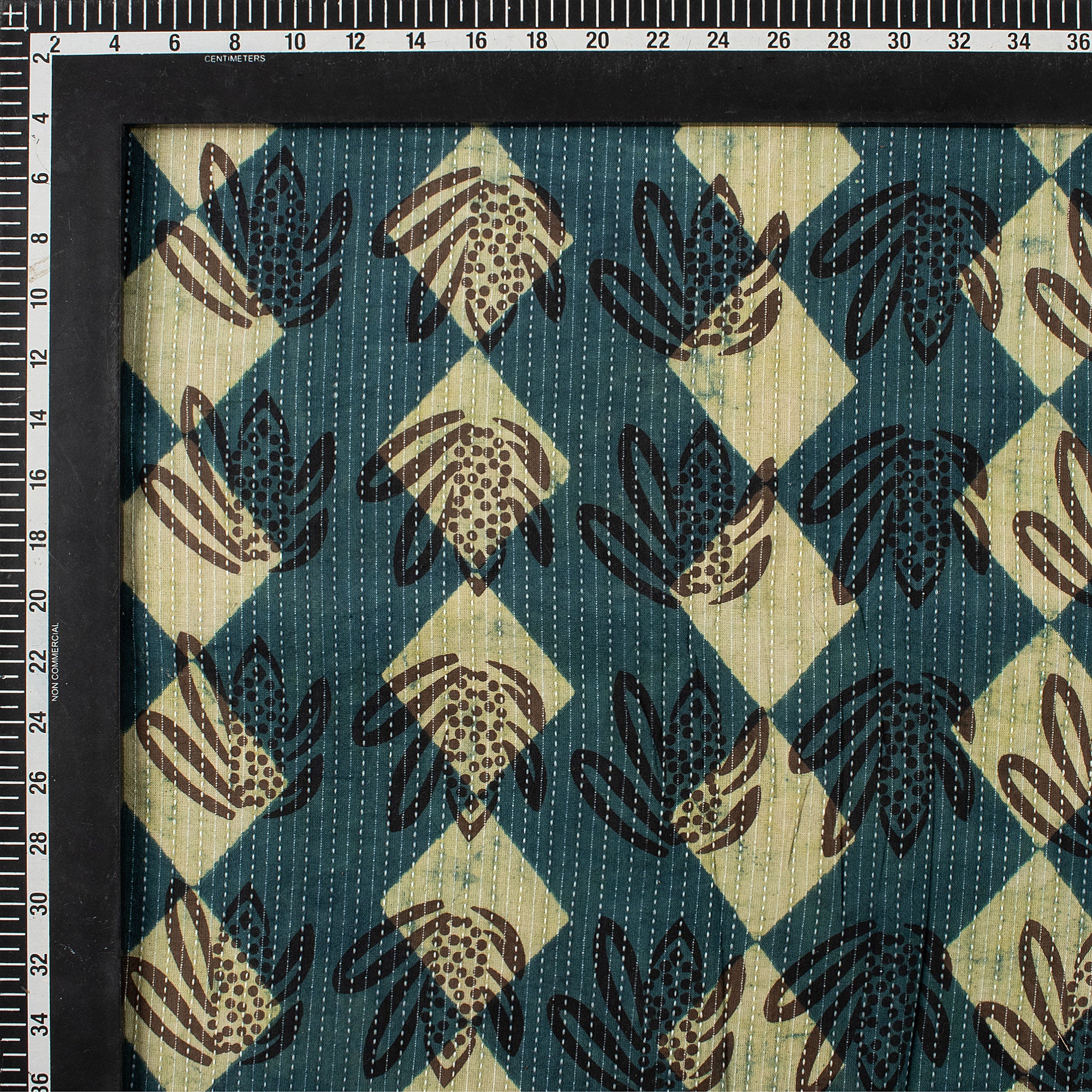Hand Block Printed Cotton Kantha Fabric by Yard - Image 5