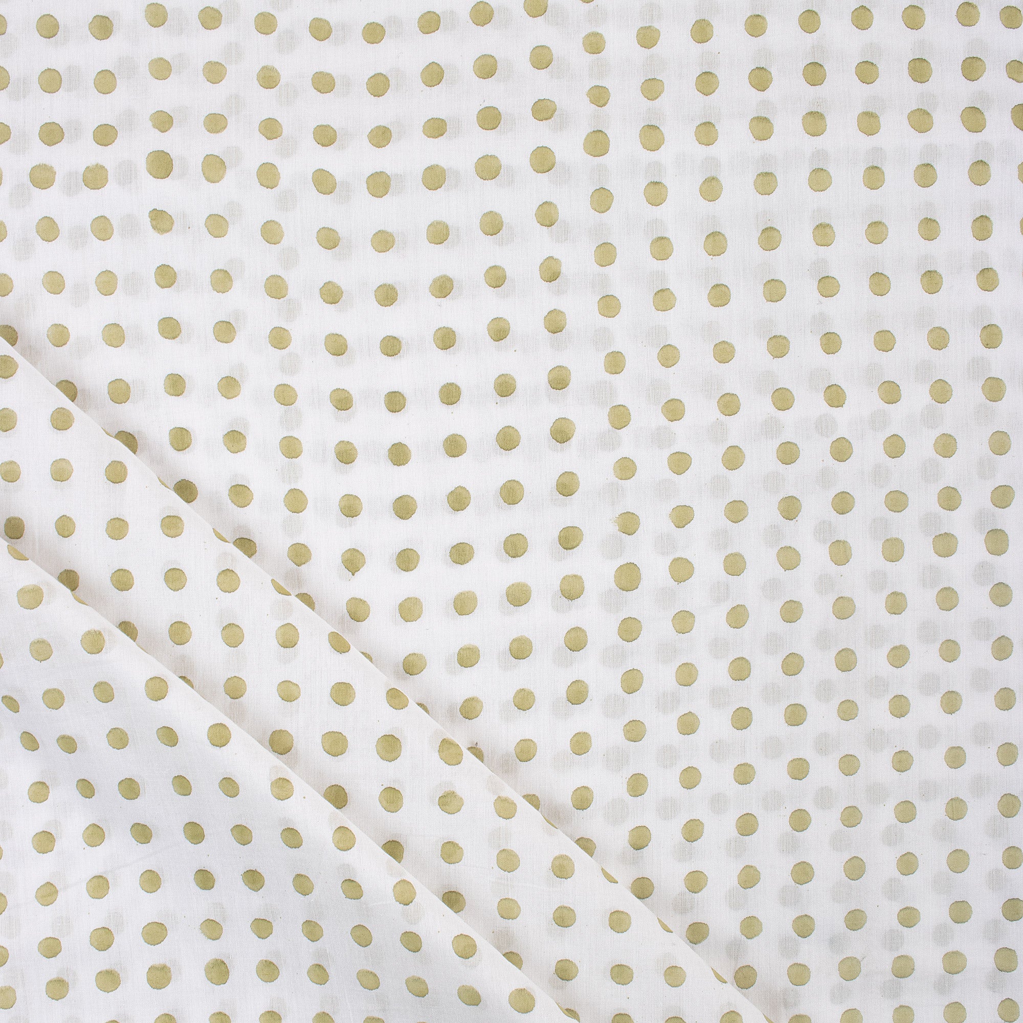 Hand Block Printed Polka Dots Fabric