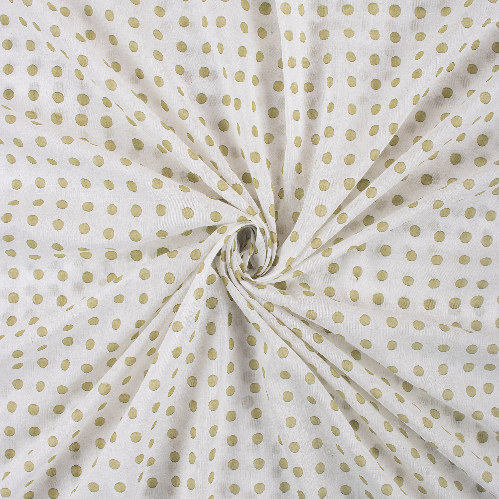 Hand Block Printed Polka Dots Fabric - Image 2